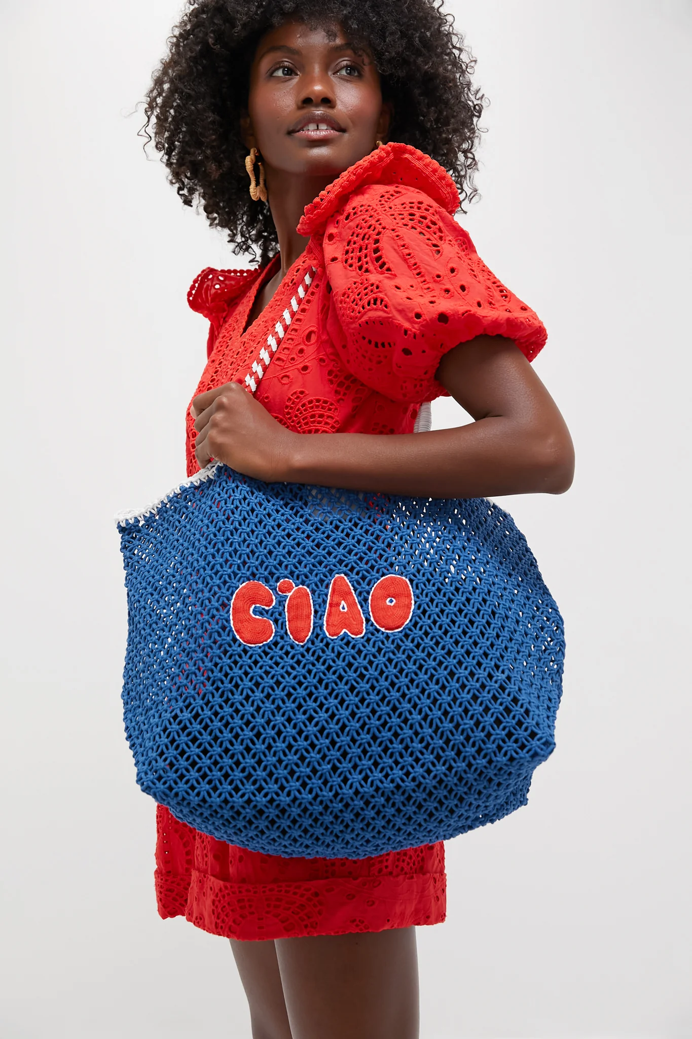 Cobalt with Poppy Ciao L'ete Tote - Image 2