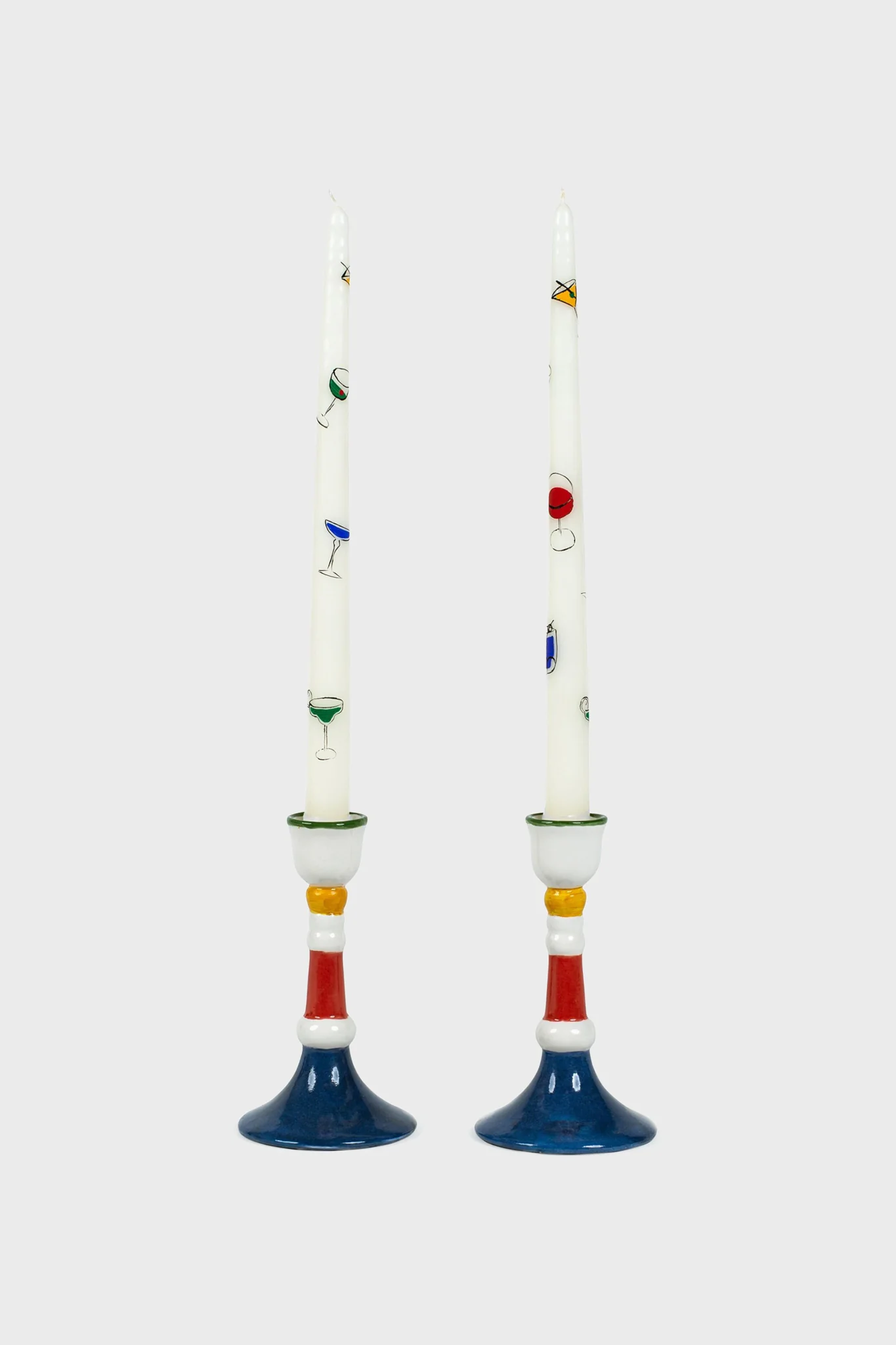 Cocktails Hand-Painted Taper Candles (Set of 4) - Image 2