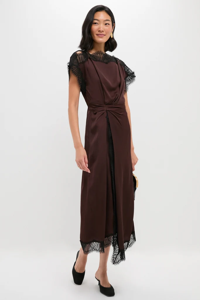 Cocoa and Black Luna Midi Dress - Image 2