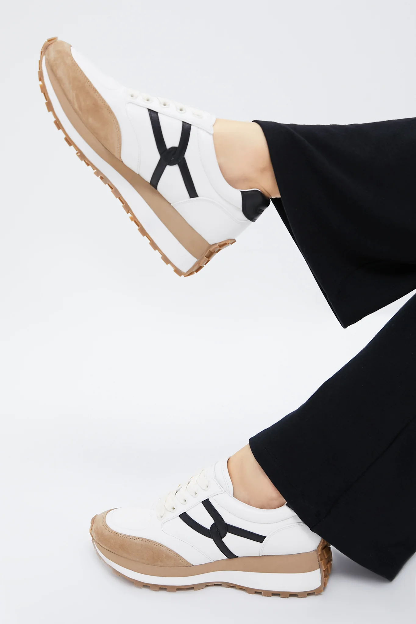 Coconut and Black Valentina Sneakers - Image 6