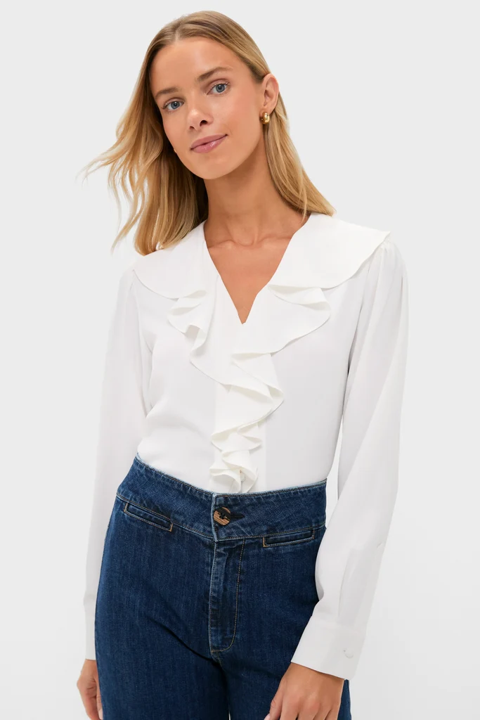 Coconut Ruffle Eileen Button Down Shirt - Image 2