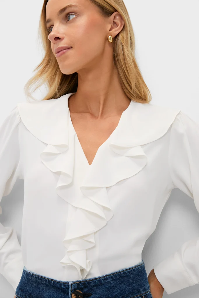 Coconut Ruffle Eileen Button Down Shirt - Image 4