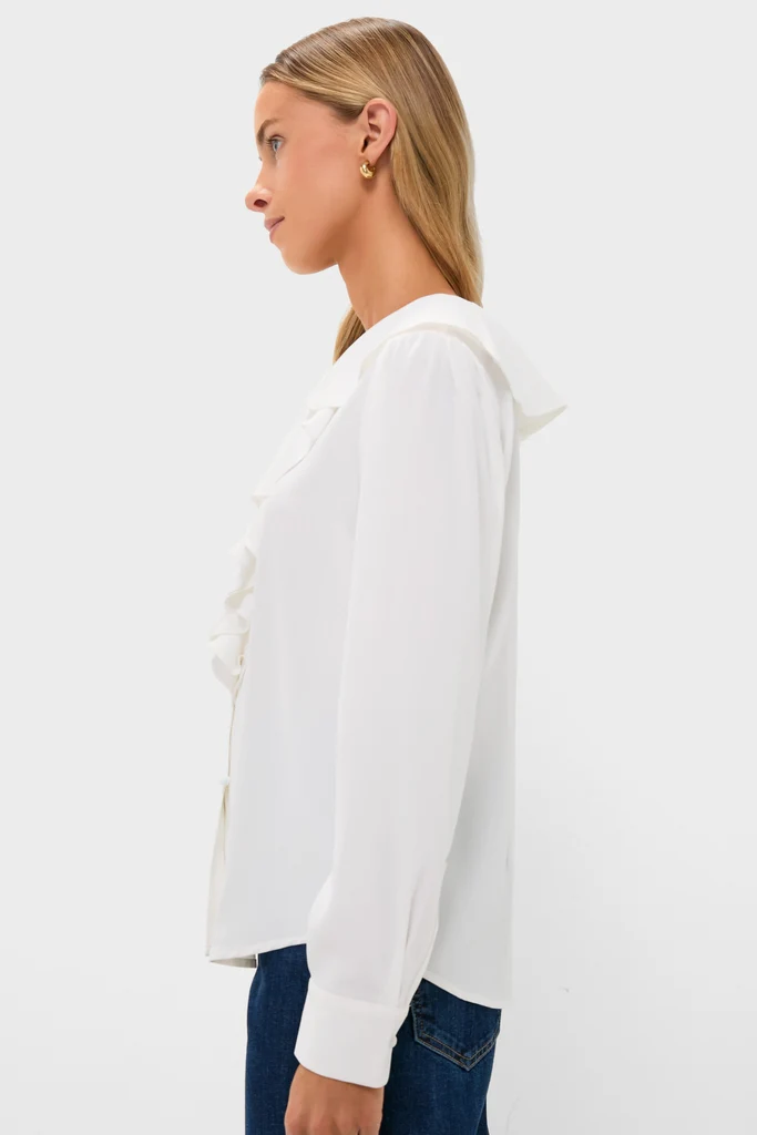 Coconut Ruffle Eileen Button Down Shirt - Image 6