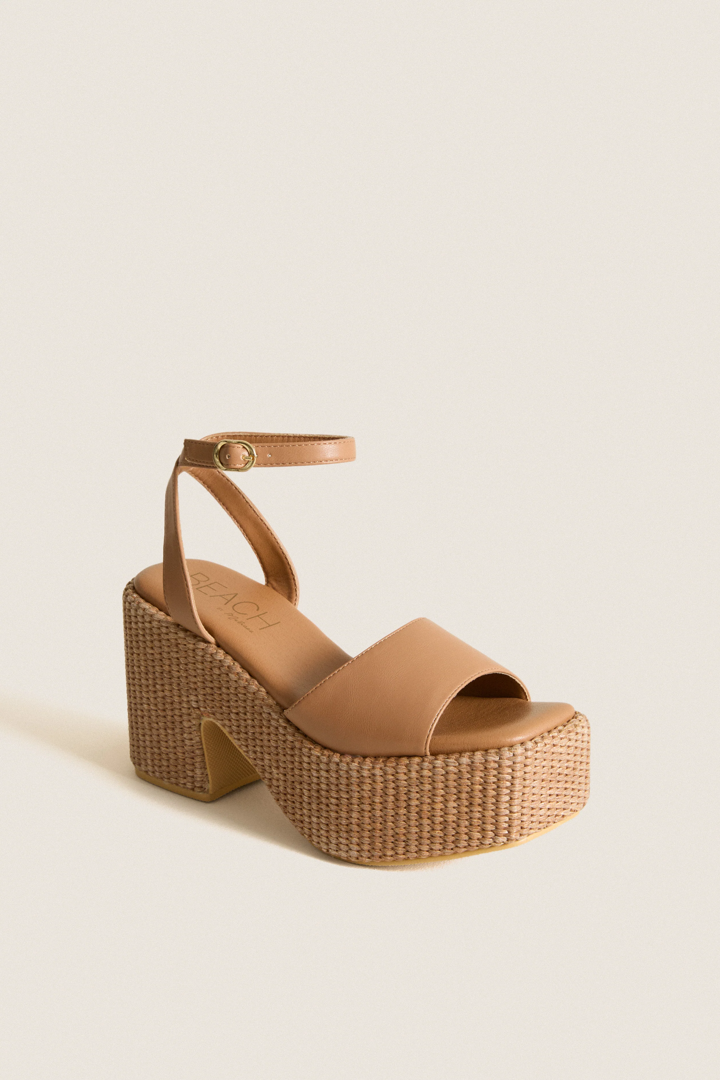 Cognac Arden Platform Heels