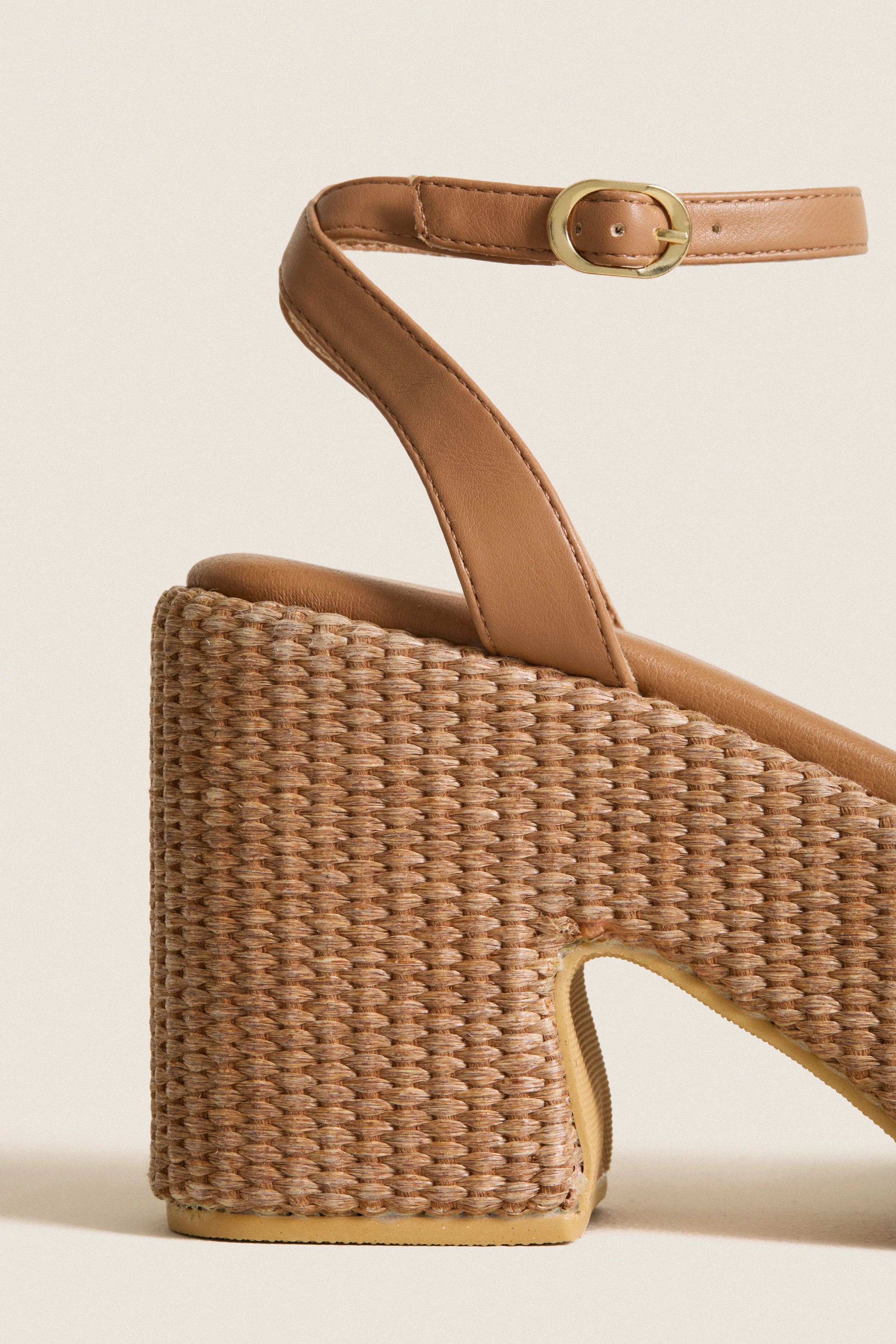 Cognac Arden Platform Heels - Image 5
