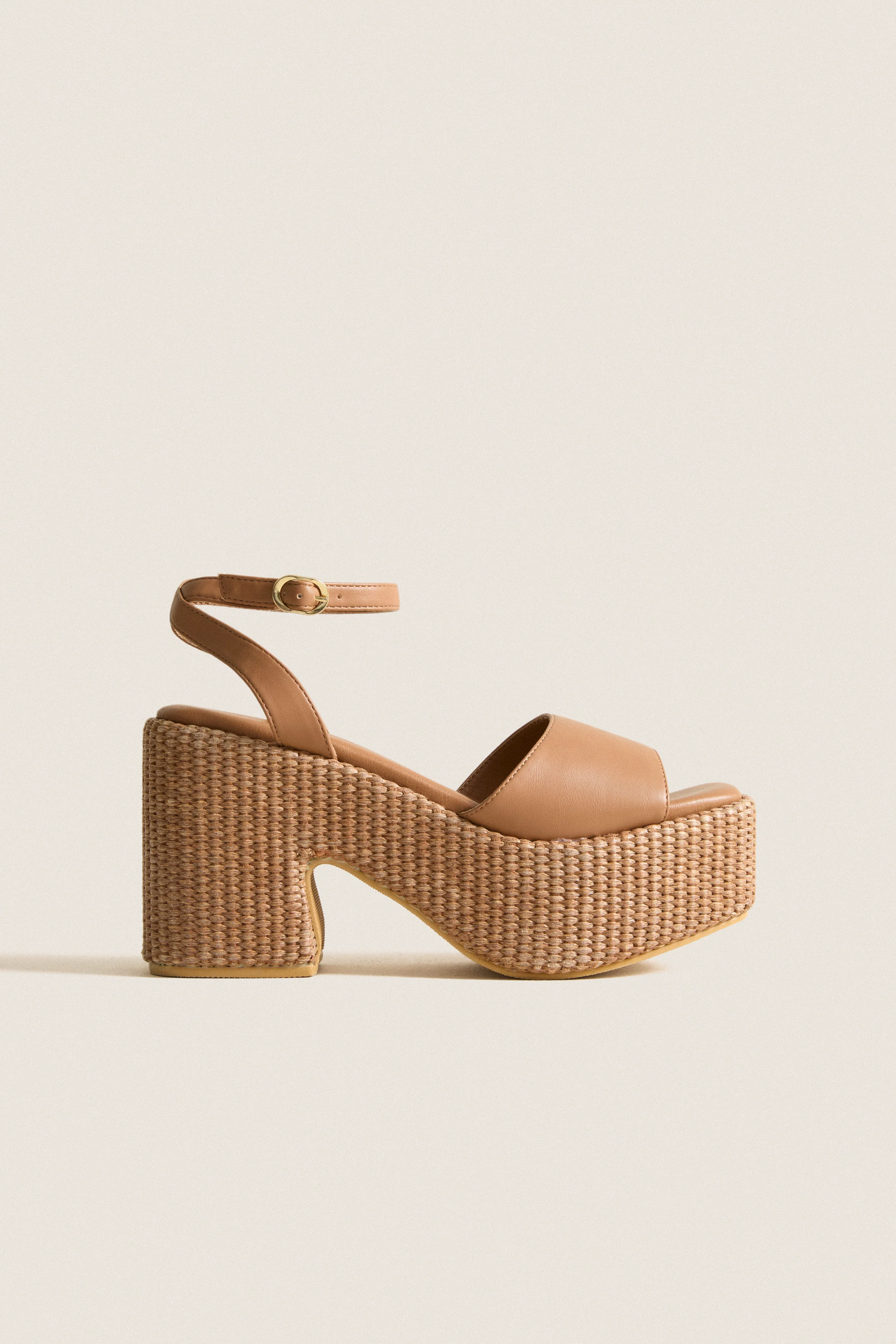 Cognac Arden Platform Heels - Image 6