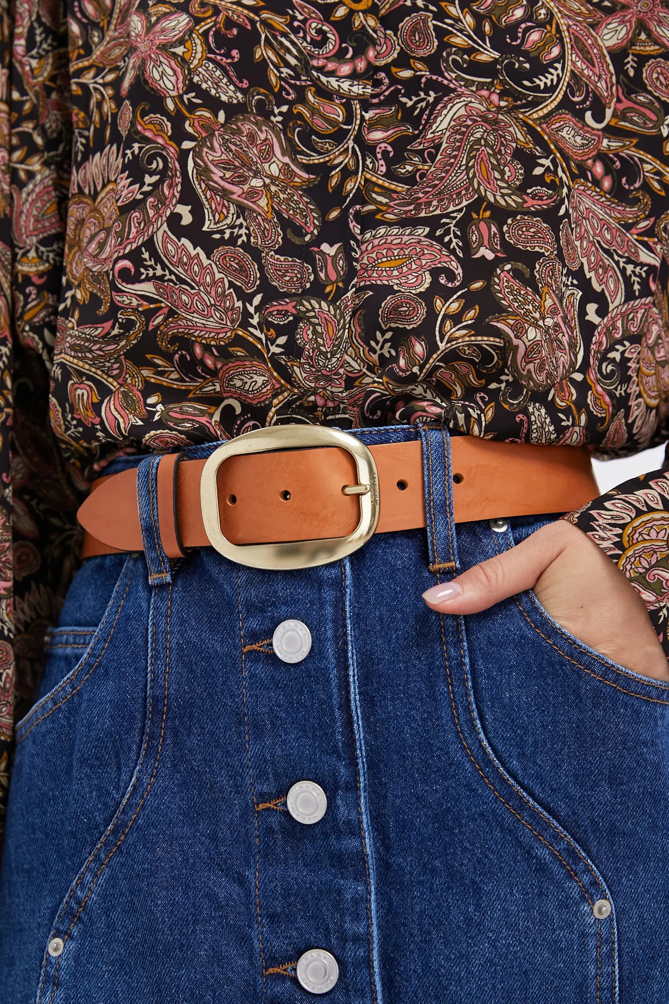 Cognac Dara Buckle Belt - Image 2