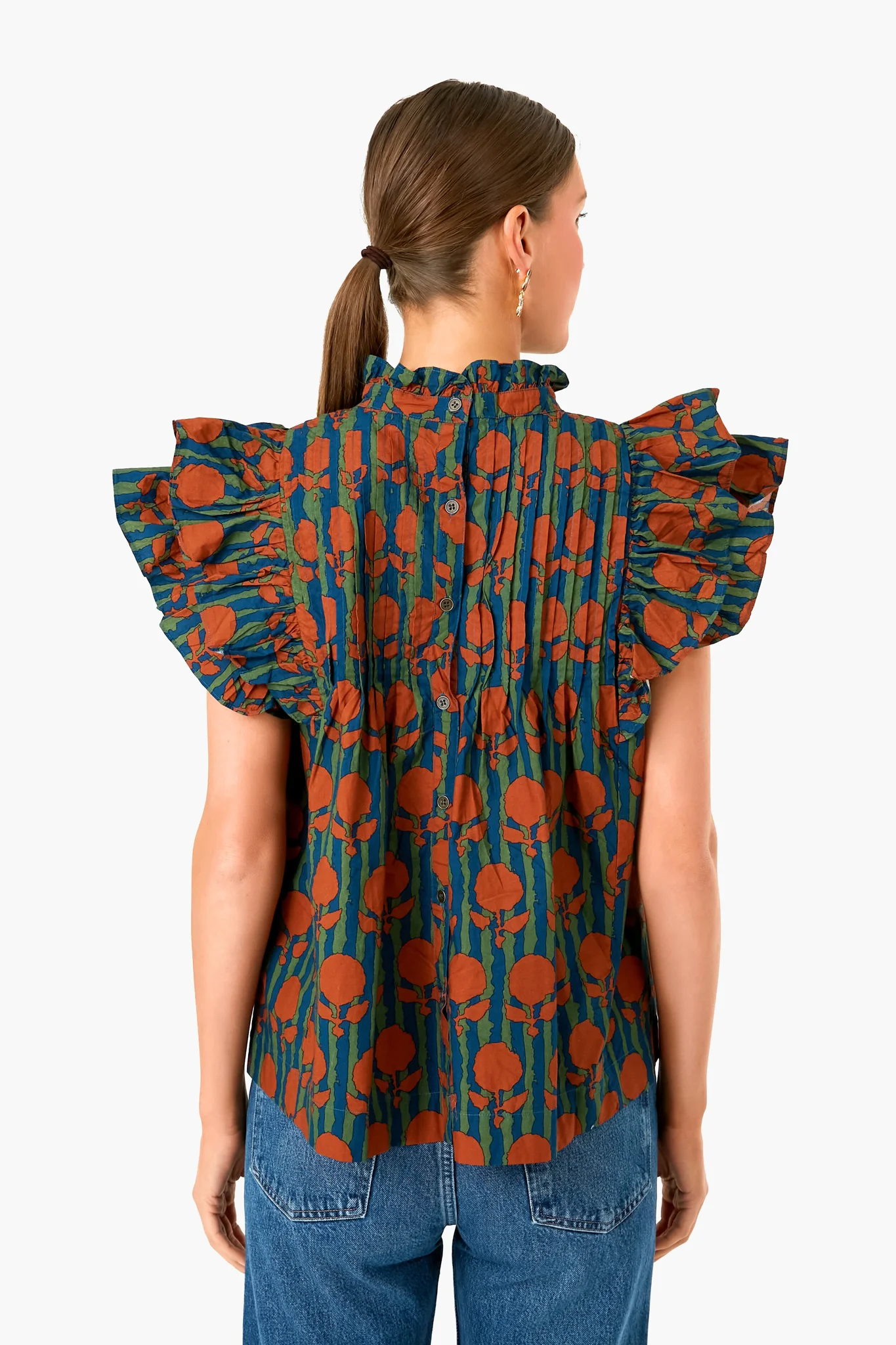 Cognac Istanbul Pintuck Ruffle Top - Image 4