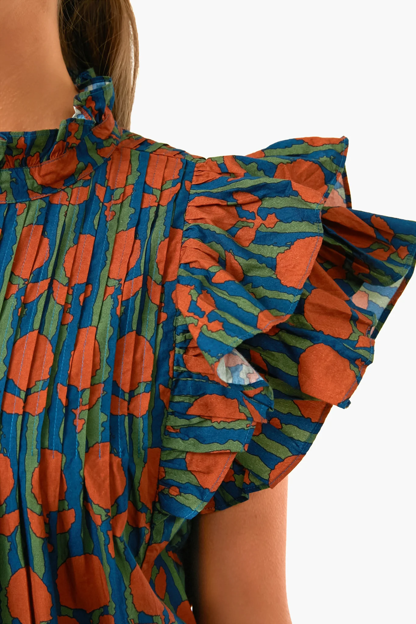 Cognac Istanbul Pintuck Ruffle Top - Image 5