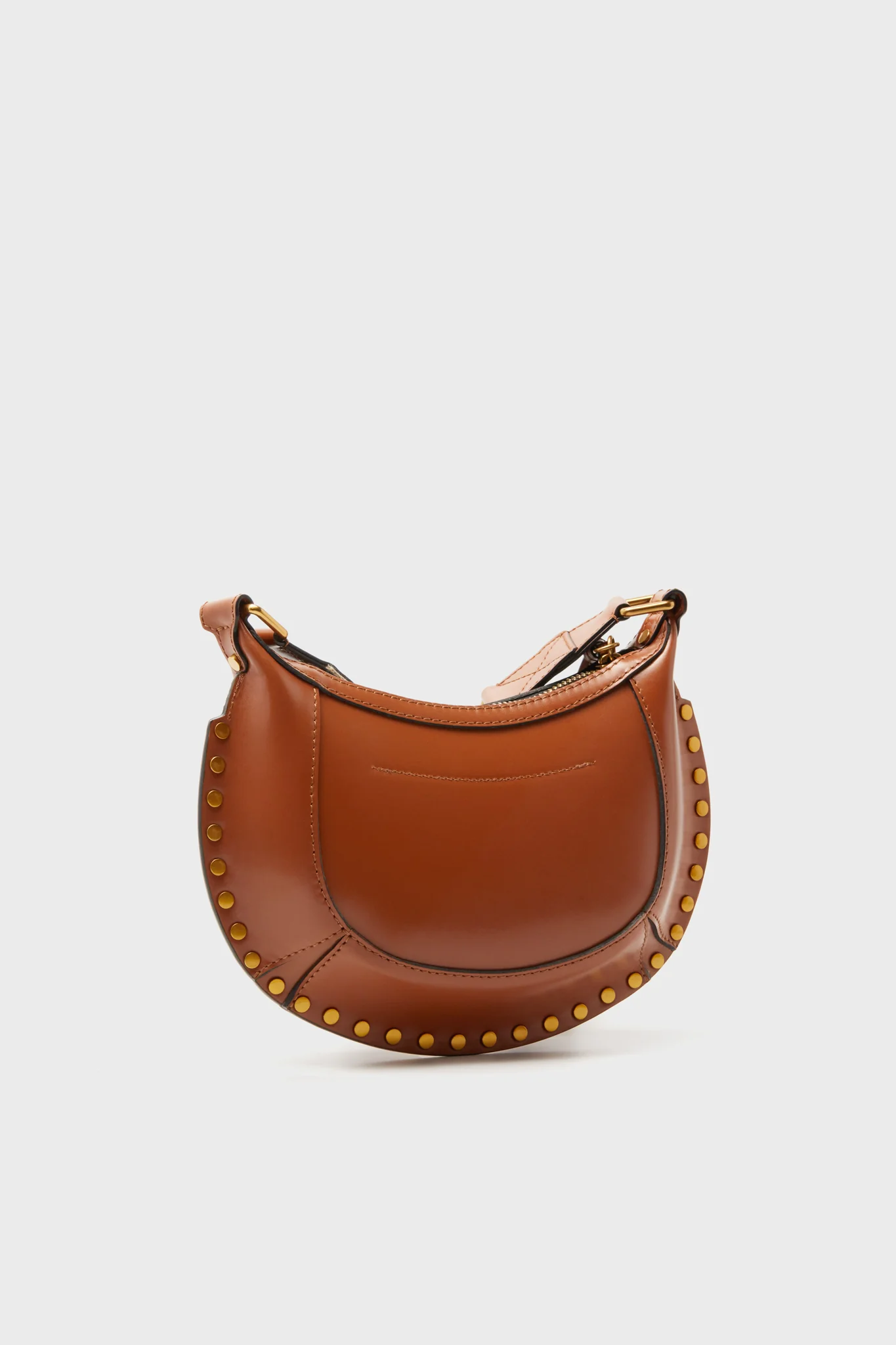 Cognac Leather Mini Moon Crossbody - Image 3