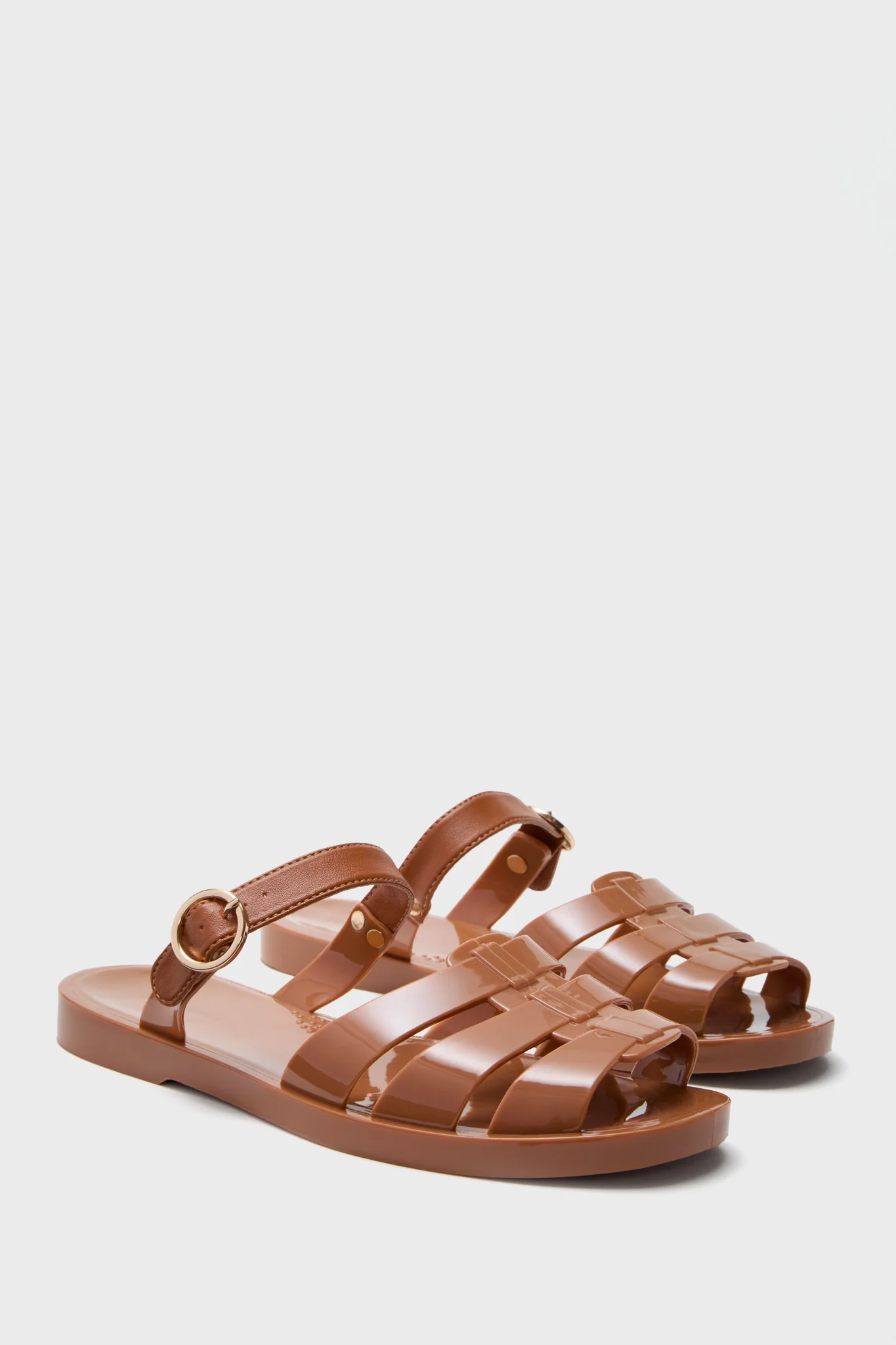 Cognac Riley Jelly Sandals - Image 4