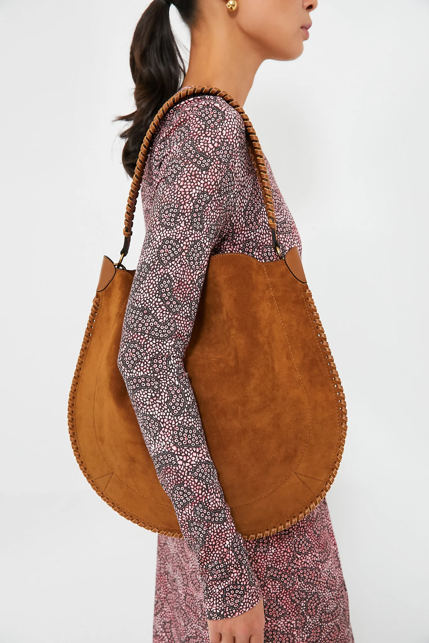 Cognac Soft Suede Oskan Hobo - Image 2