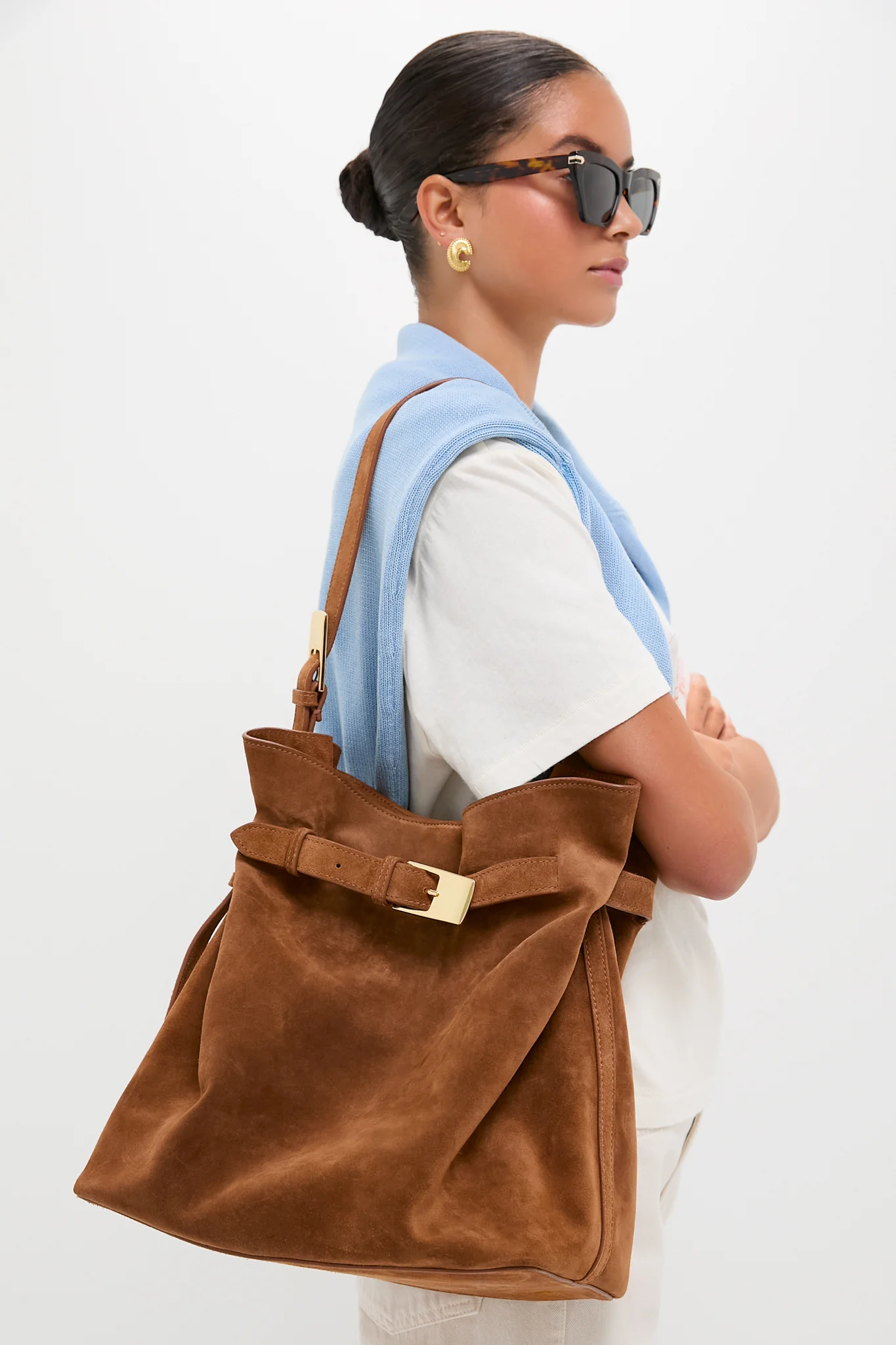 Cognac Suede Belt Bag - Image 2
