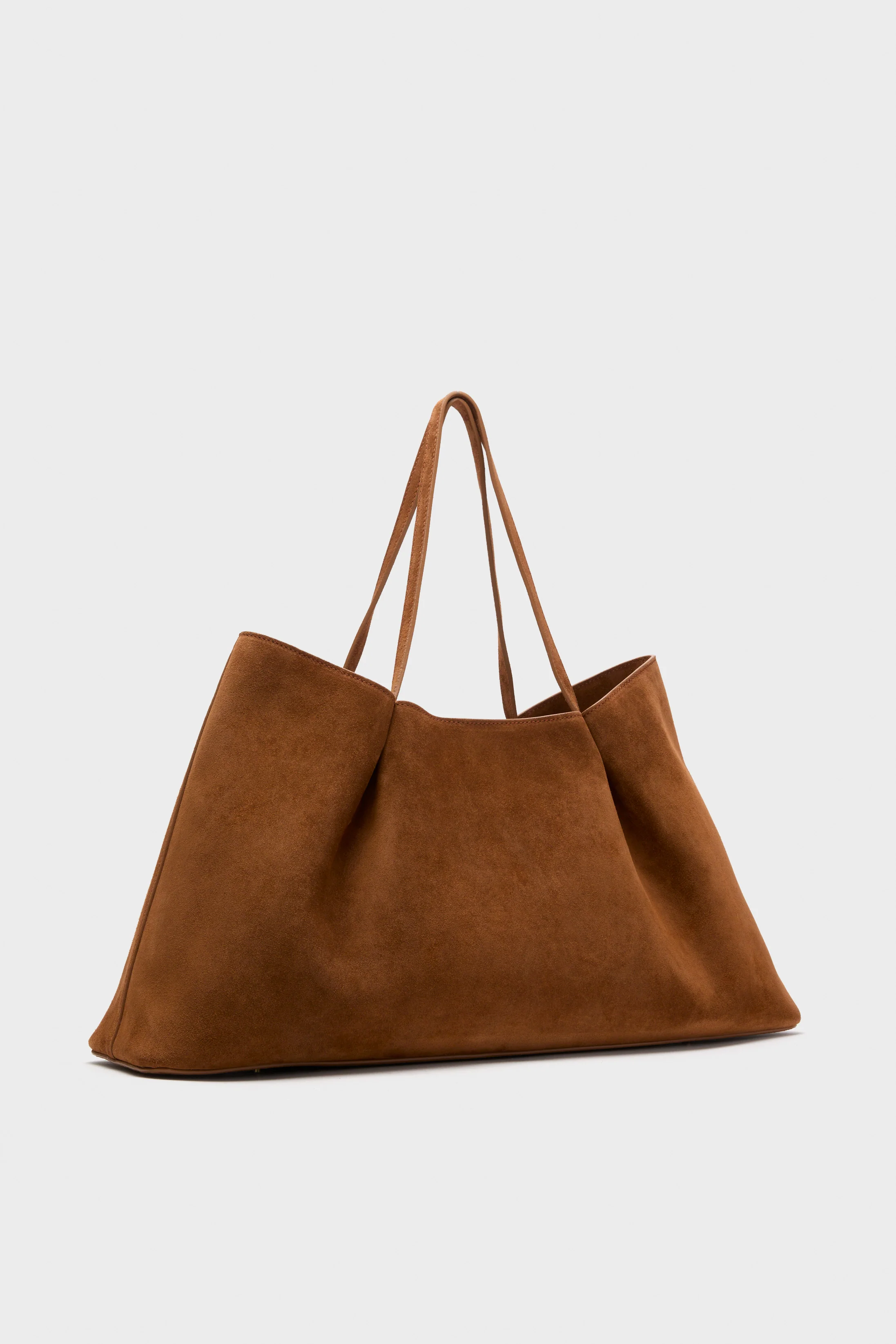 Cognac Suede Dimple Tote - Image 4
