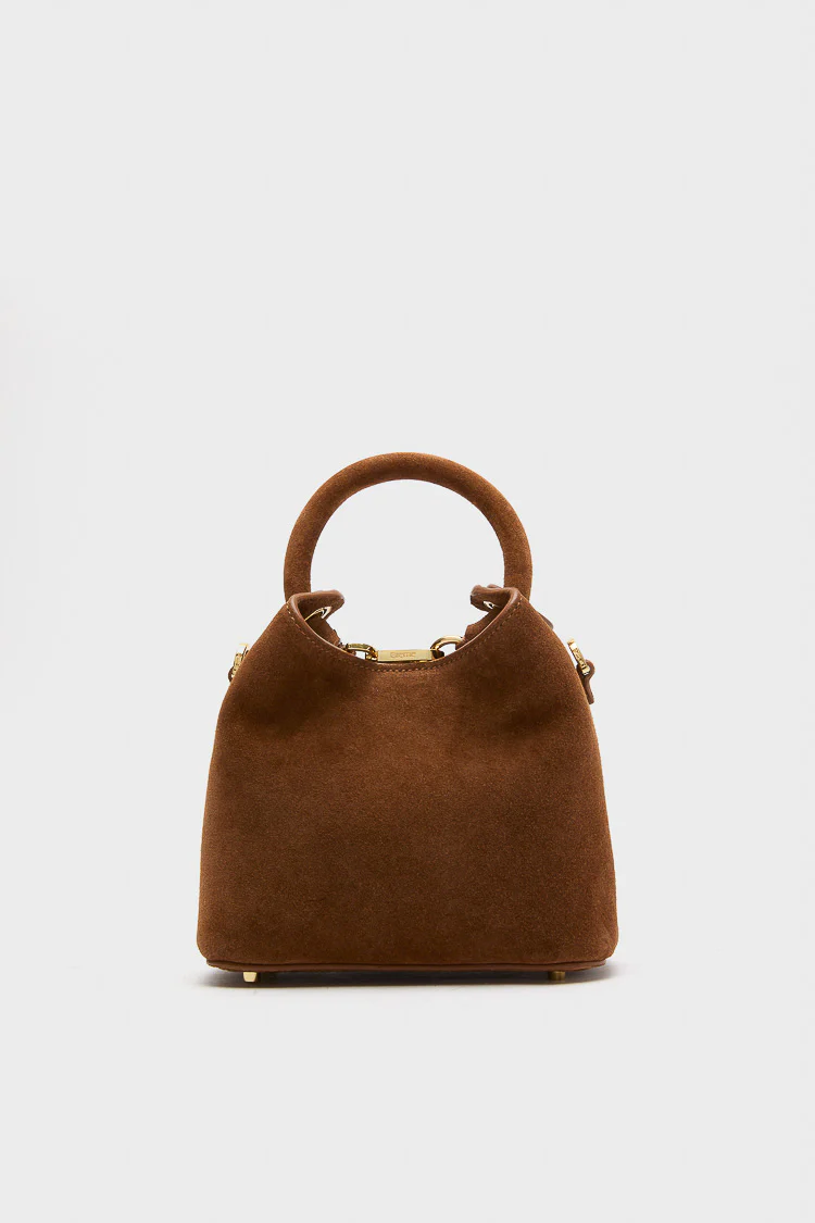 Cognac Suede Madeleine Bag