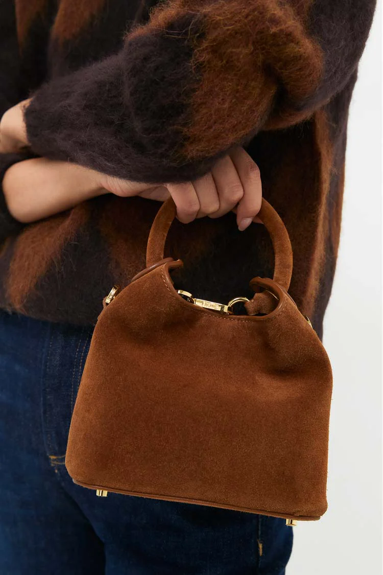 Cognac Suede Madeleine Bag - Image 2