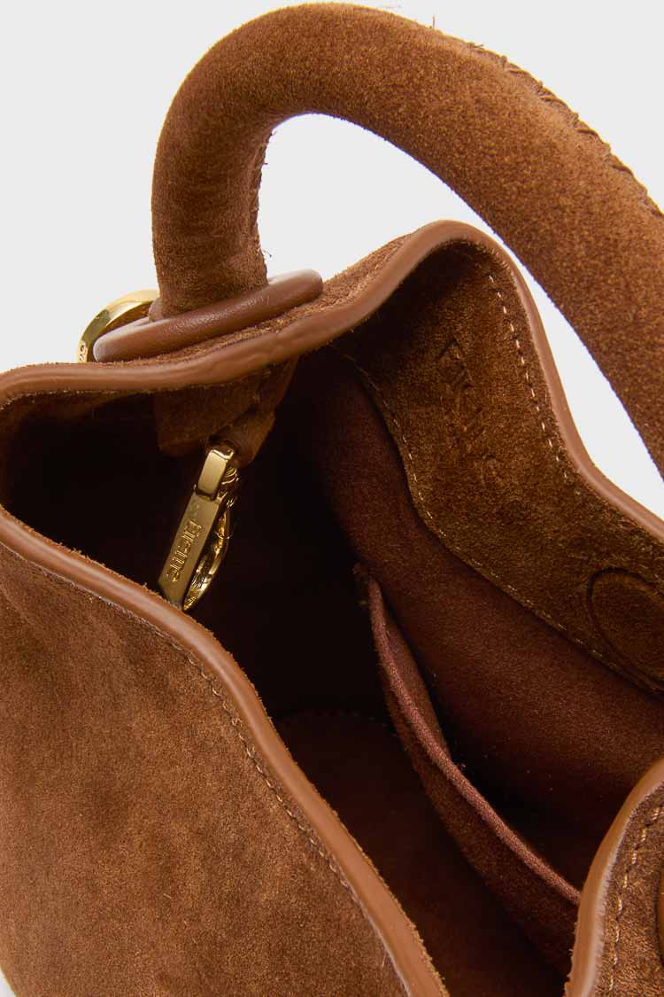 Cognac Suede Madeleine Bag - Image 3