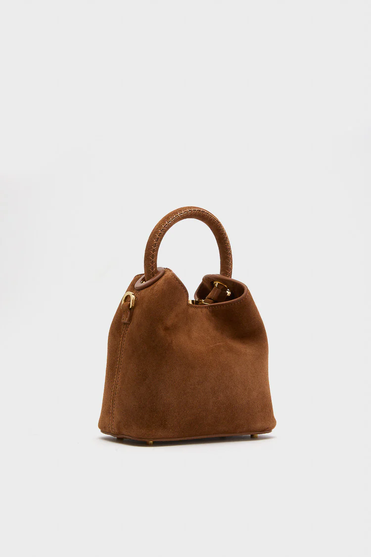 Cognac Suede Madeleine Bag - Image 6