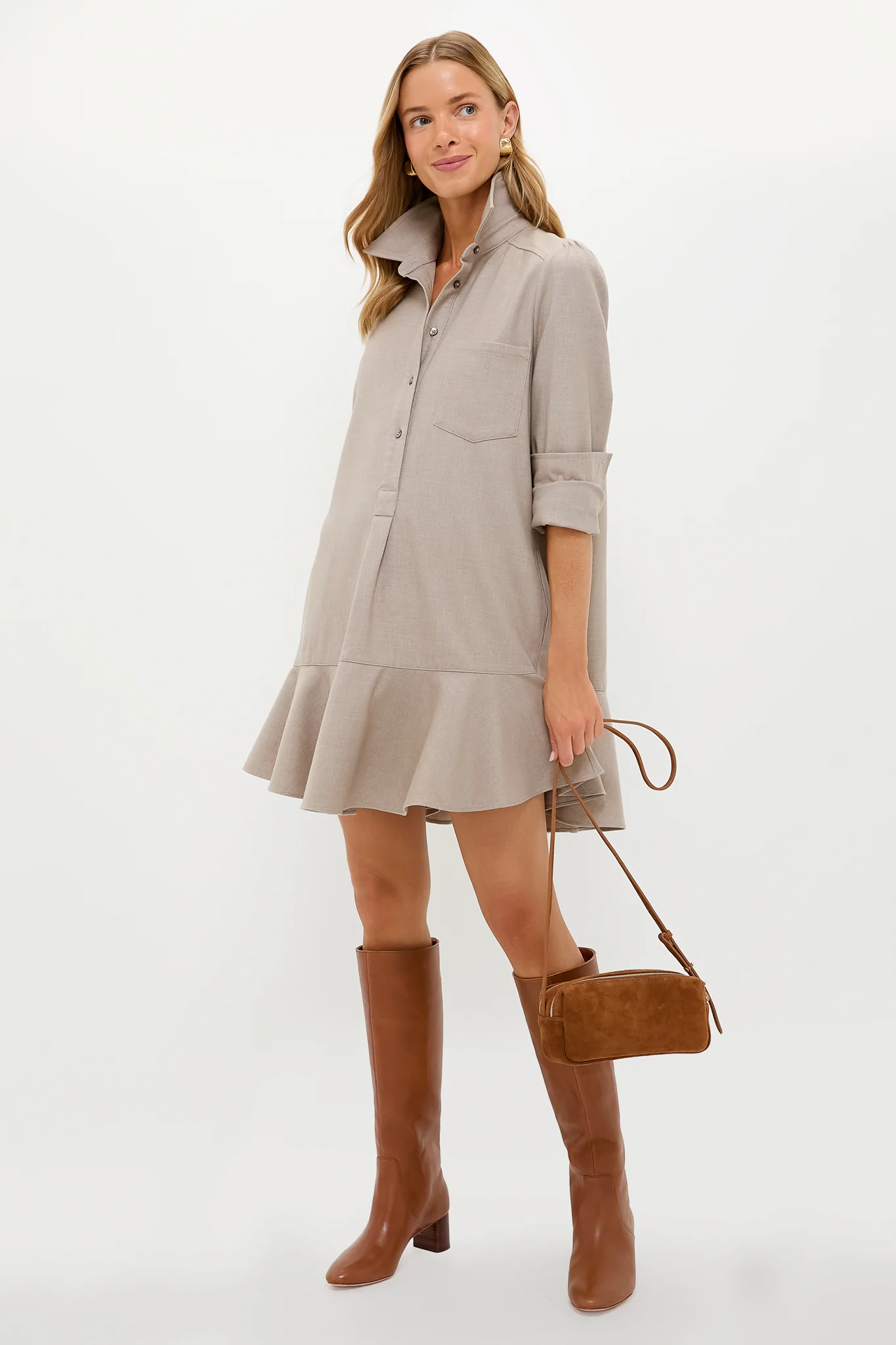 Cognac Suede Mini Trousse - Image 3