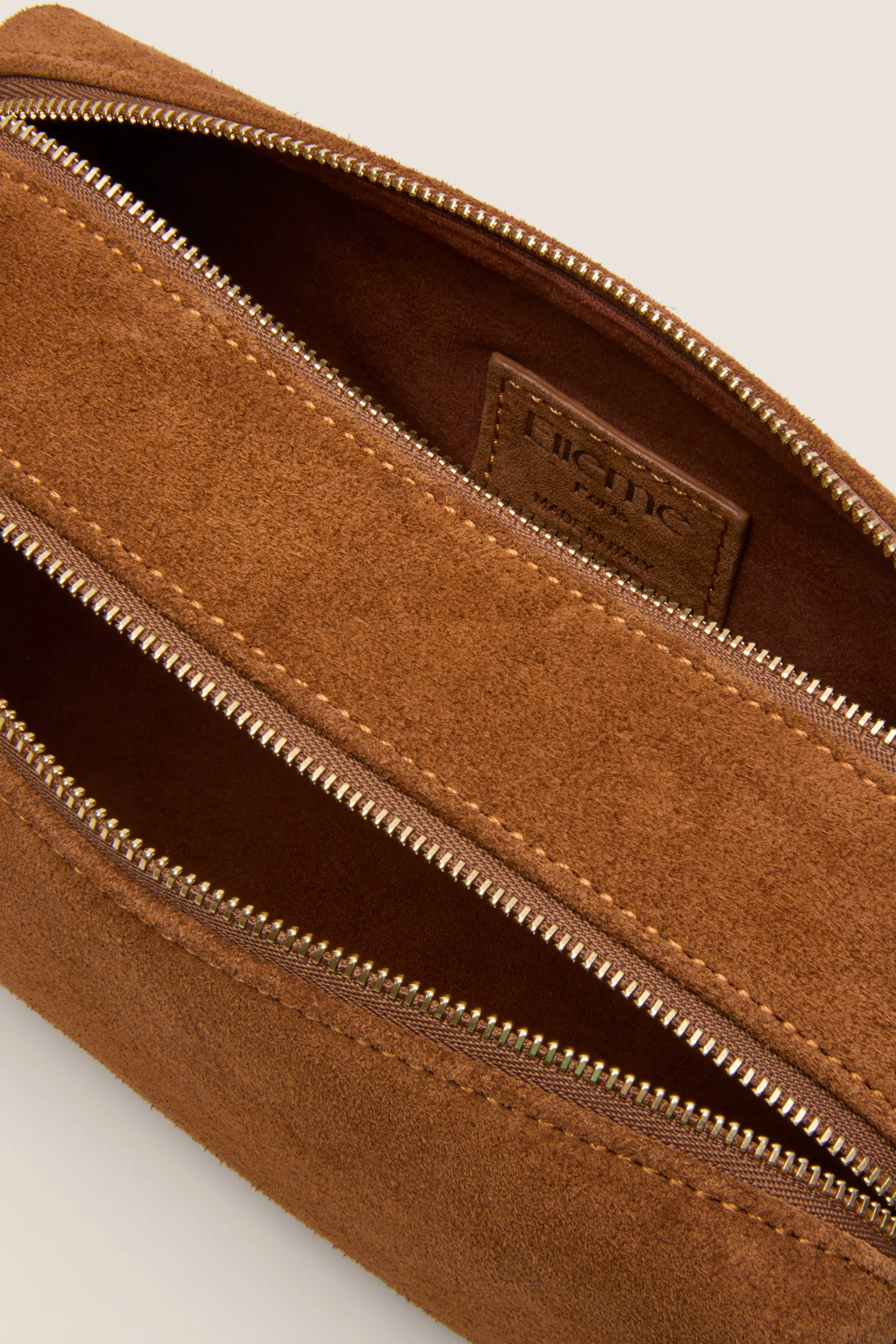 Cognac Suede Mini Trousse - Image 5