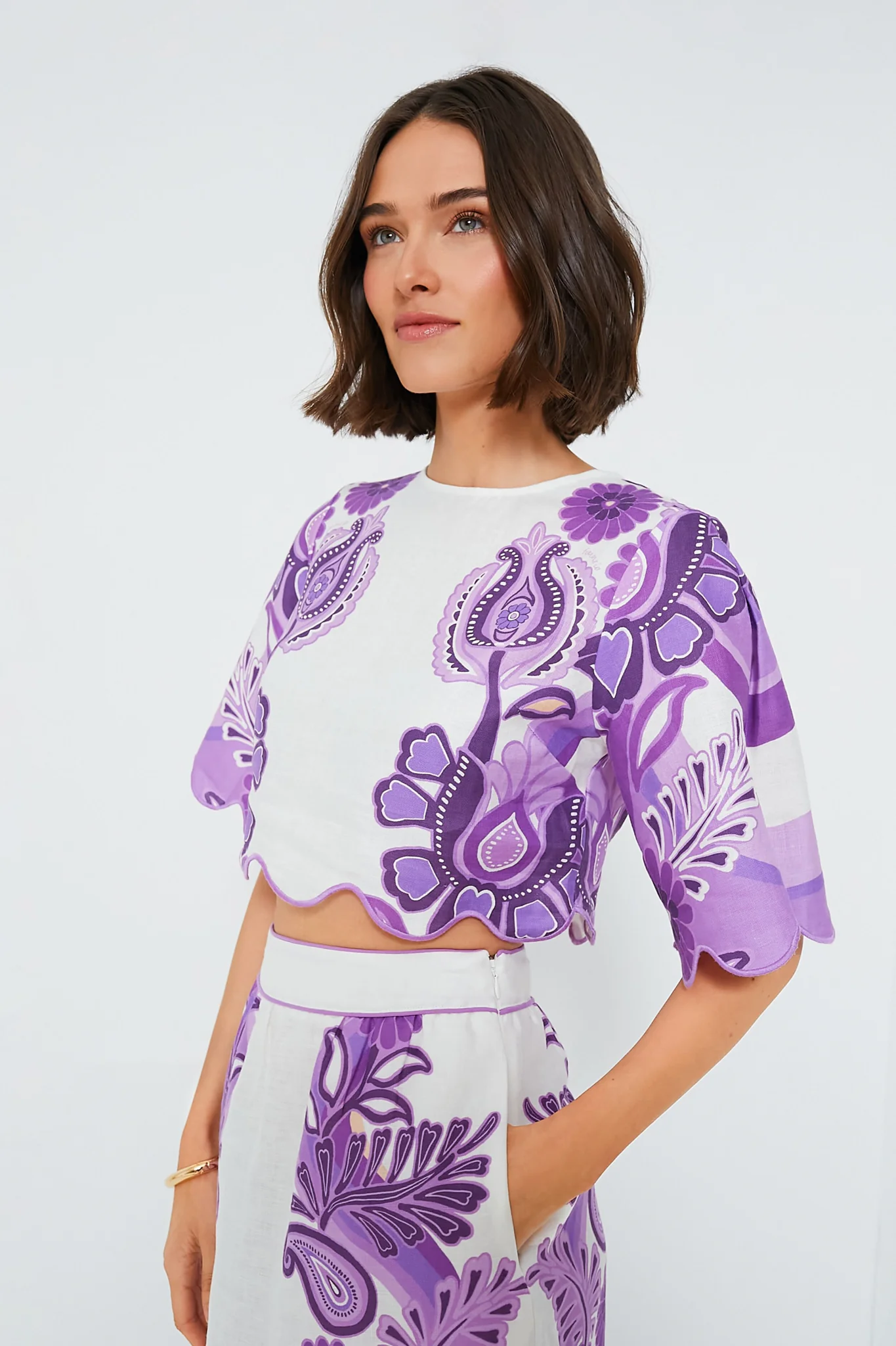 Color Festival Cream Cropped Blouse - Image 3