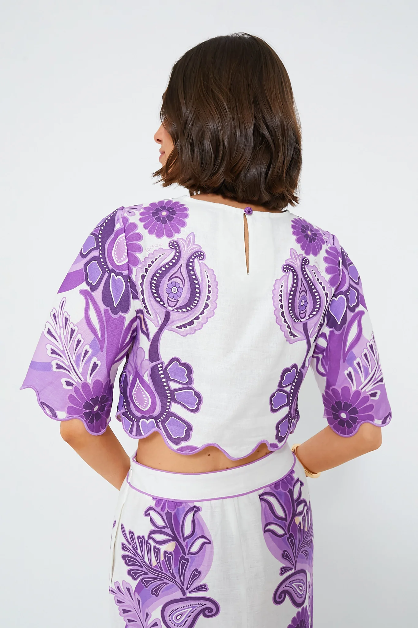 Color Festival Cream Cropped Blouse - Image 4
