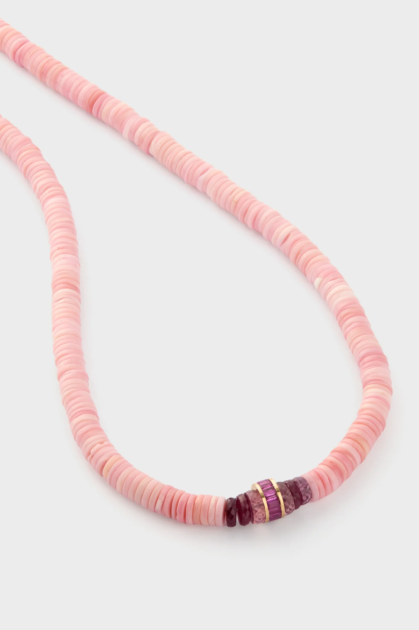 Conch With Ruby Barrel Bead Necklace - Image 4