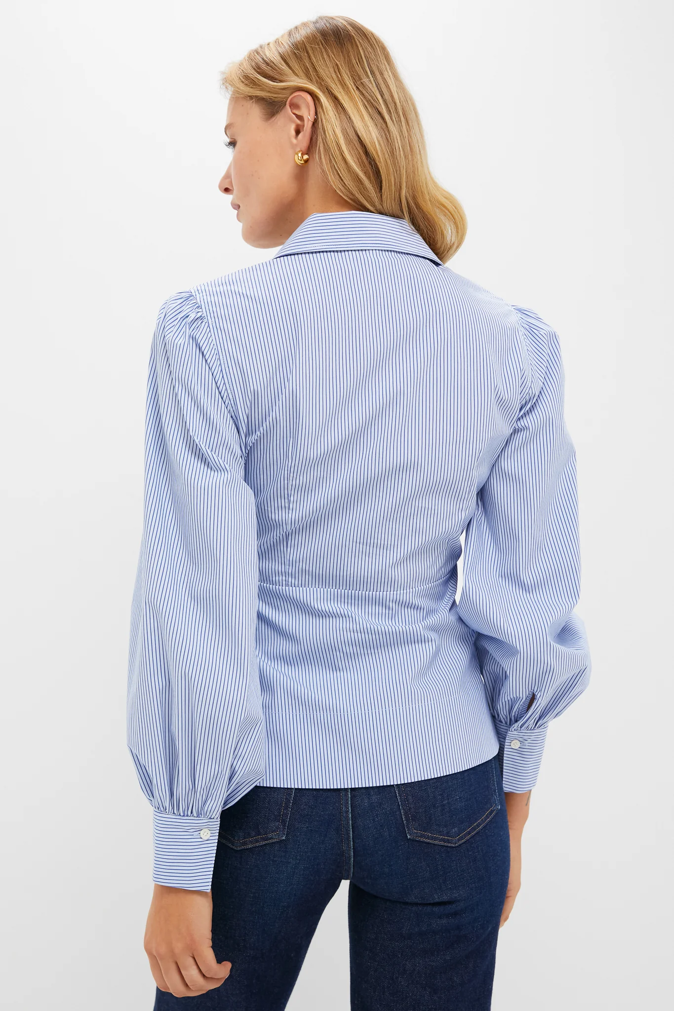 Continental Stripe Tie Front Bow Bea Blouse - Image 5