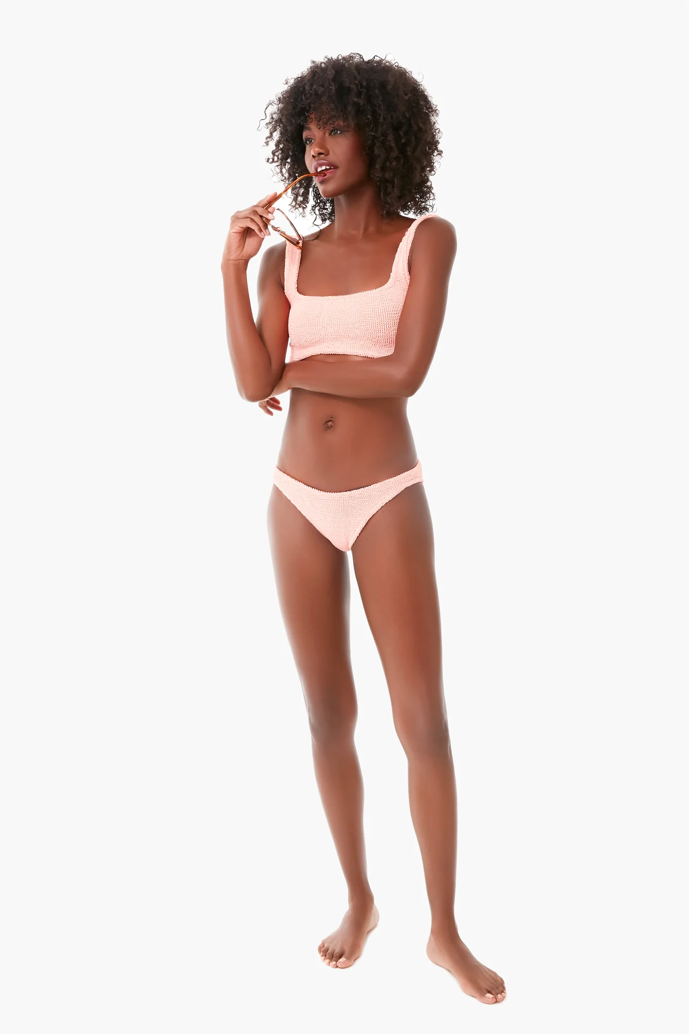 Coral Cropped Bikini - Image 2