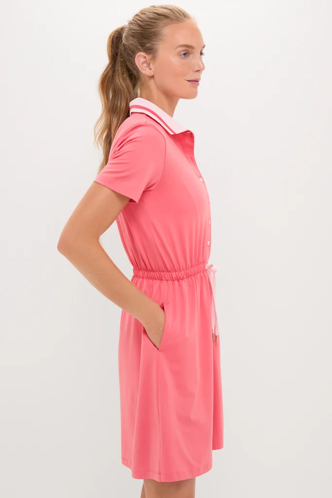 Coral Short Sleeve Performance Jersey Alcott Golf Dress - Image 4