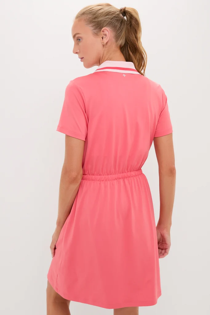 Coral Short Sleeve Performance Jersey Alcott Golf Dress - Image 5