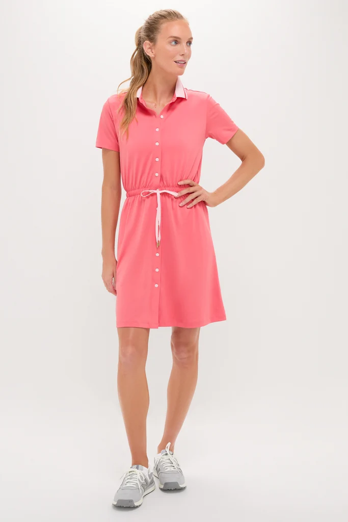 Coral Short Sleeve Performance Jersey Alcott Golf Dress - Image 7