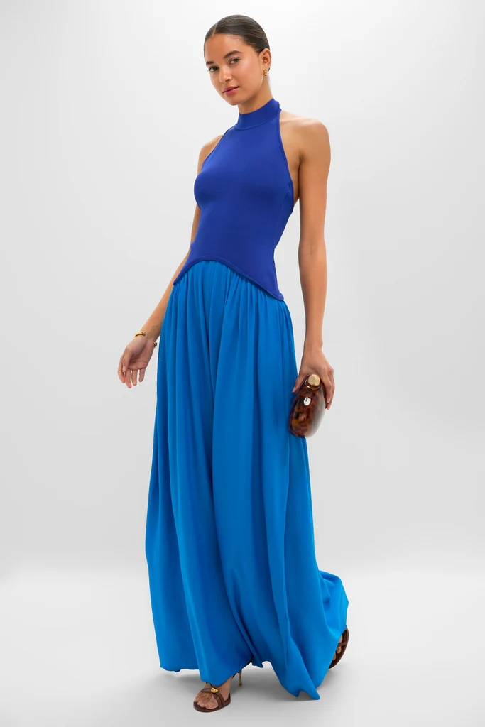 Cosmic Blue Soglio Halter Maxi Dress - Image 2