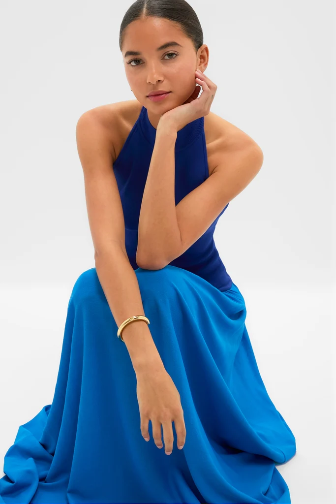 Cosmic Blue Soglio Halter Maxi Dress - Image 5