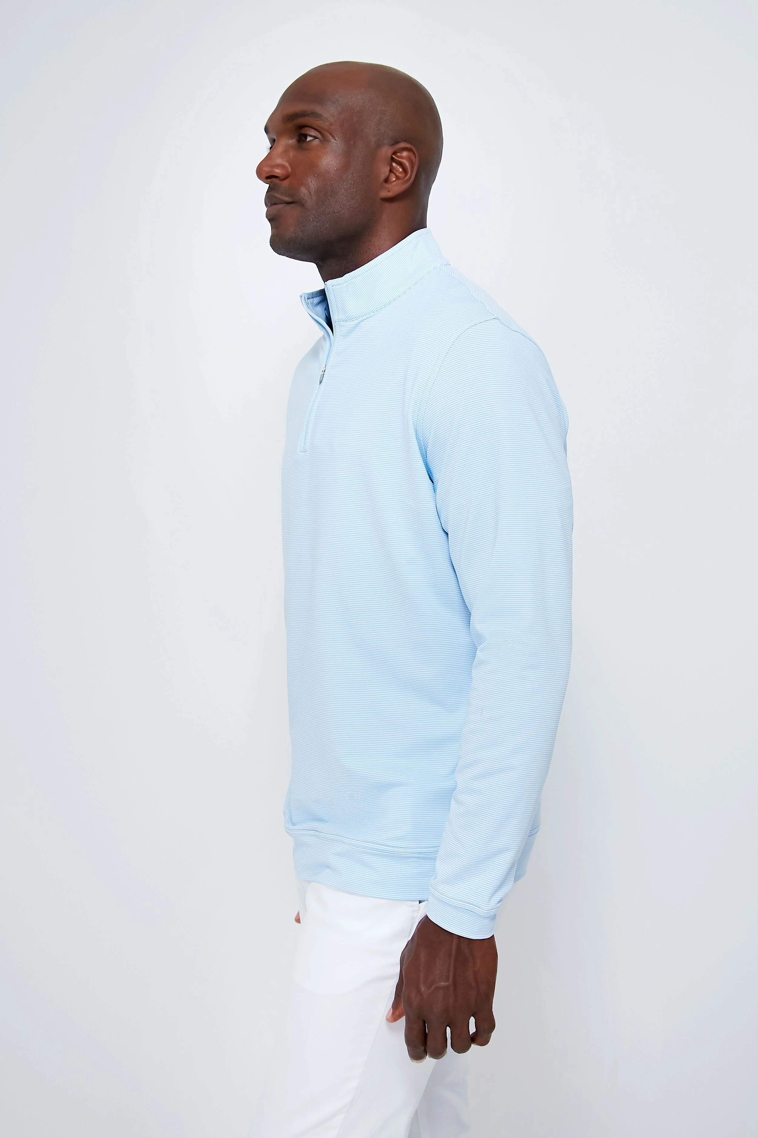 Cottage Blue Perth Sugar Stripe Performance Quarter-Zip - Image 4