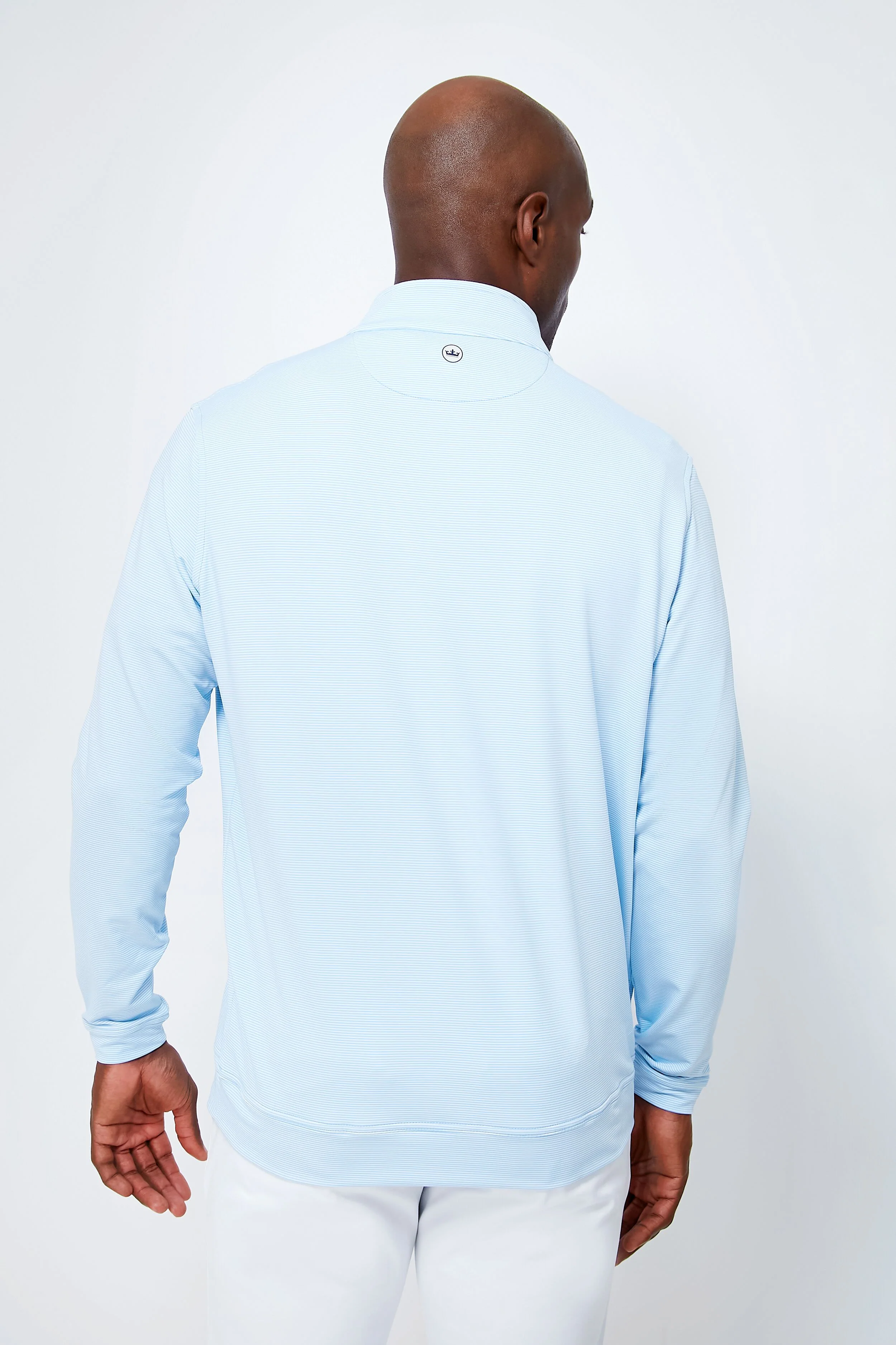Cottage Blue Perth Sugar Stripe Performance Quarter-Zip - Image 6