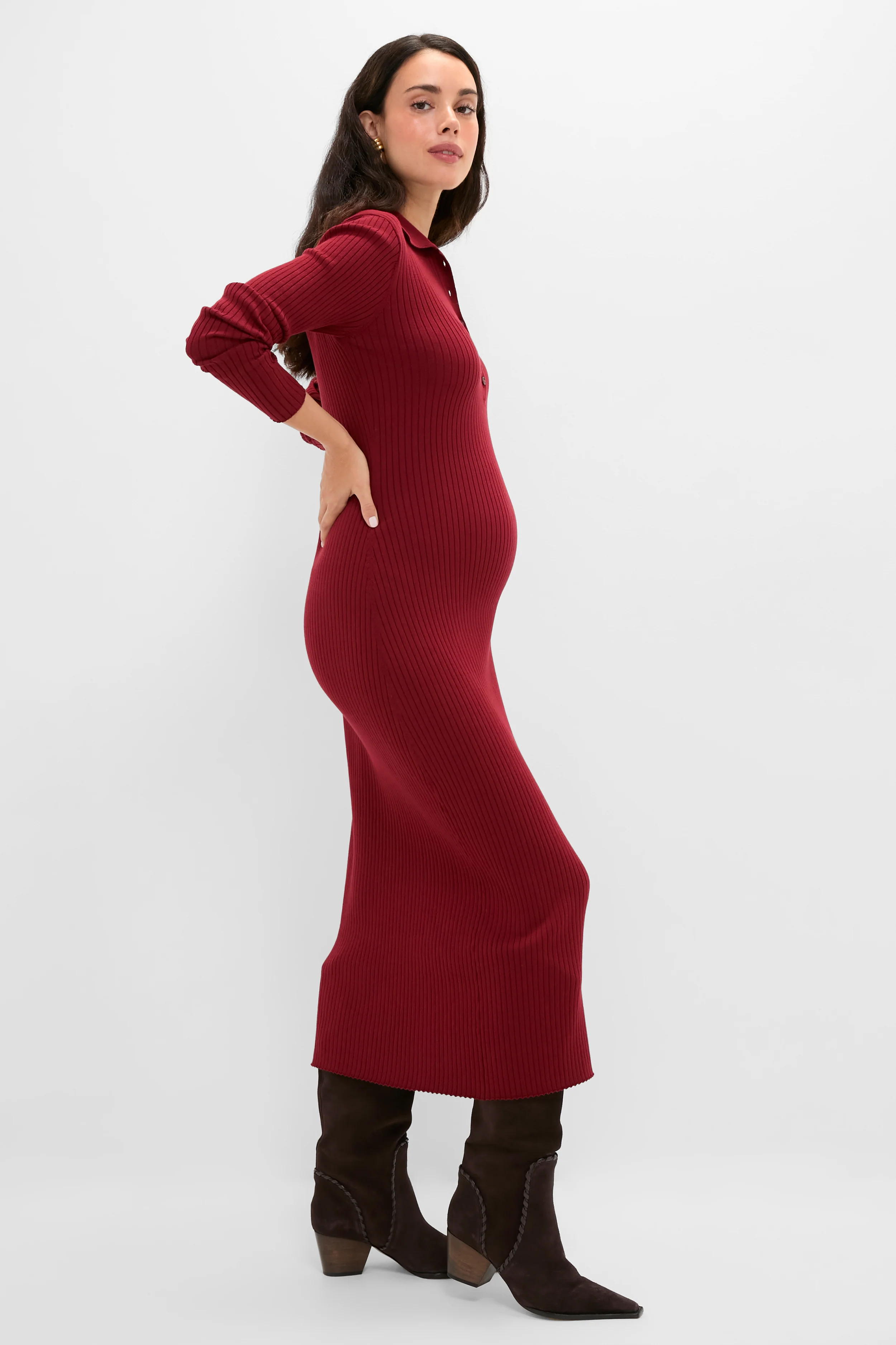 Cranberry Averie Polo Rib Sweater Dress - Image 3