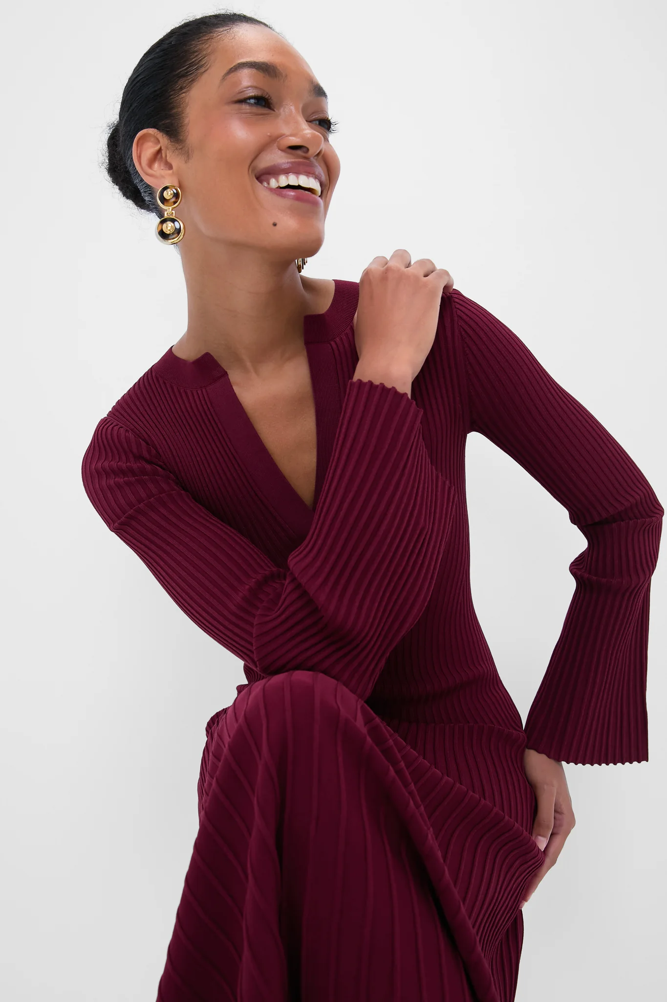 Cranberry Genna Long Sleeve Midi Dress - Image 6