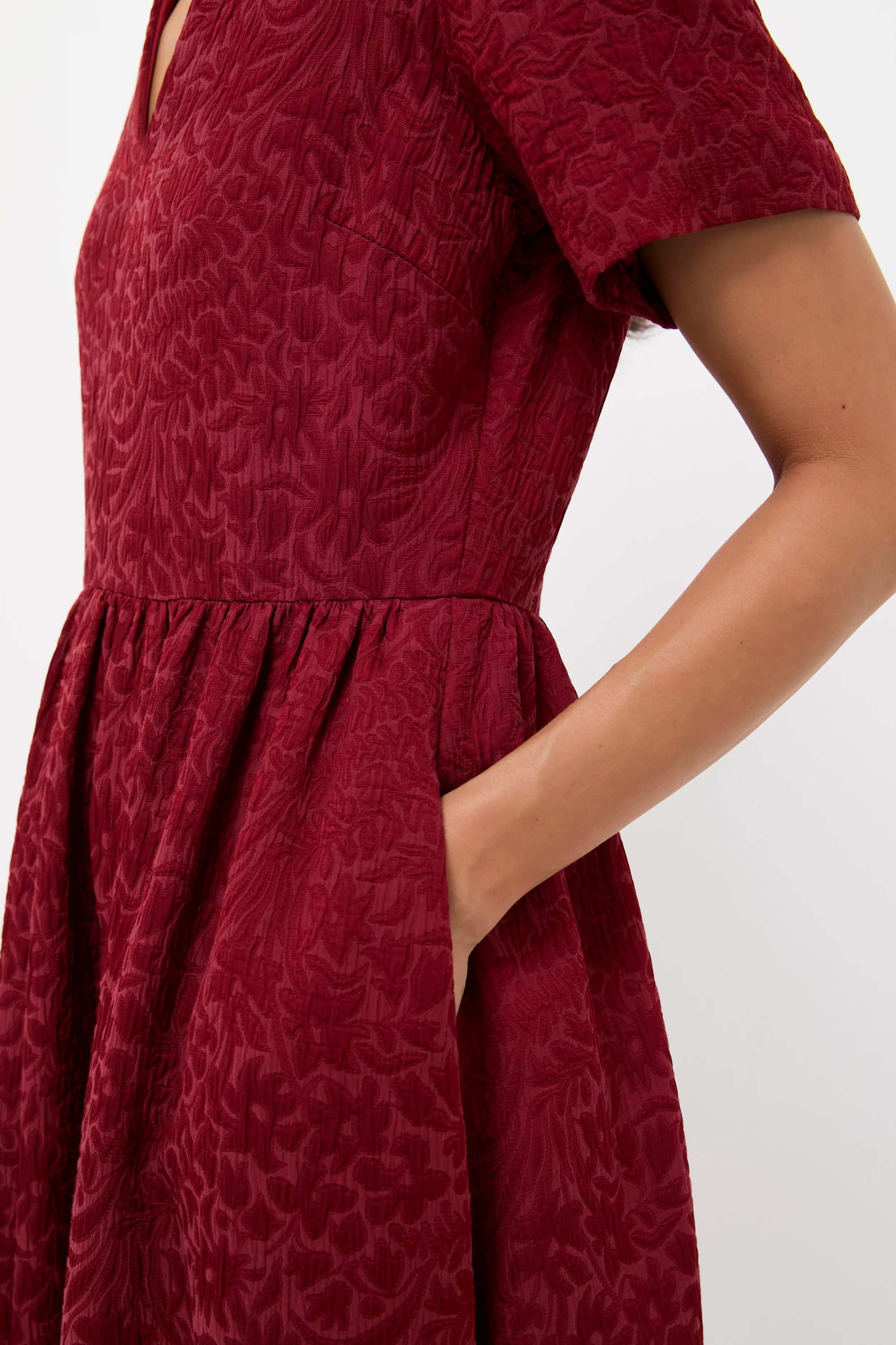 Cranberry Jacquard Adelaide Dress - Image 5