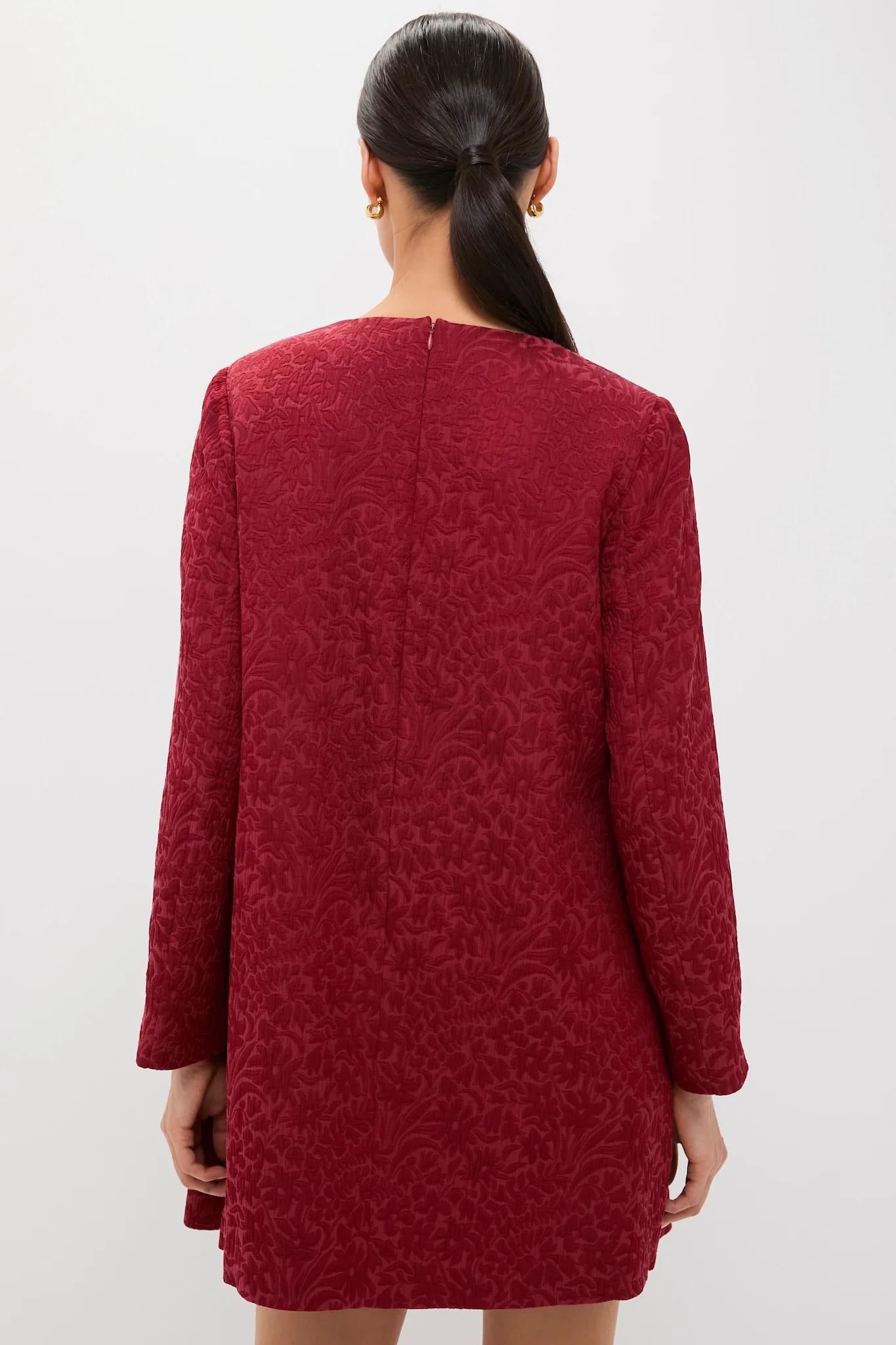 Cranberry Jacquard Blair Bow Coat Dress - Image 4