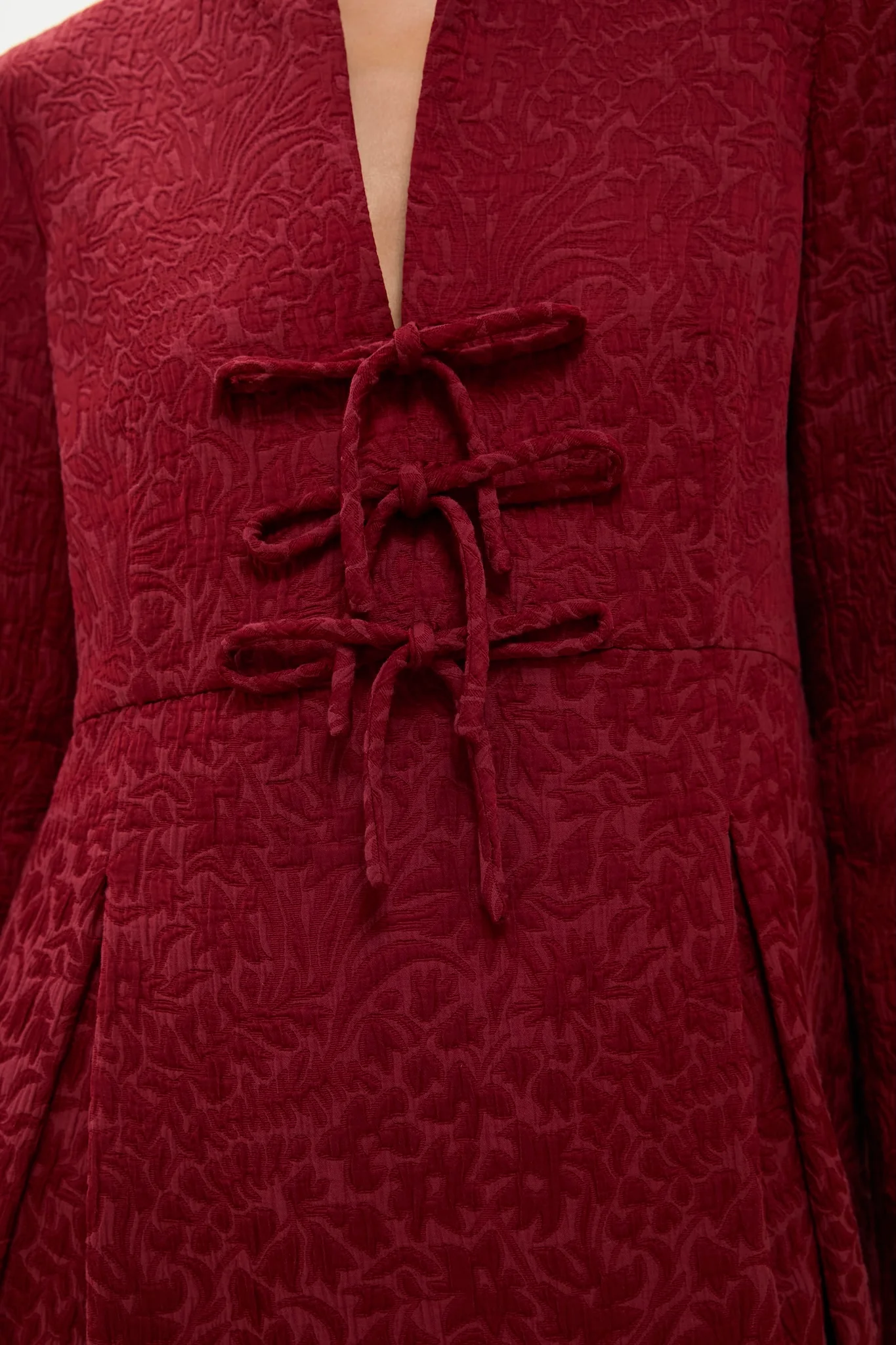 Cranberry Jacquard Blair Bow Coat Dress - Image 5