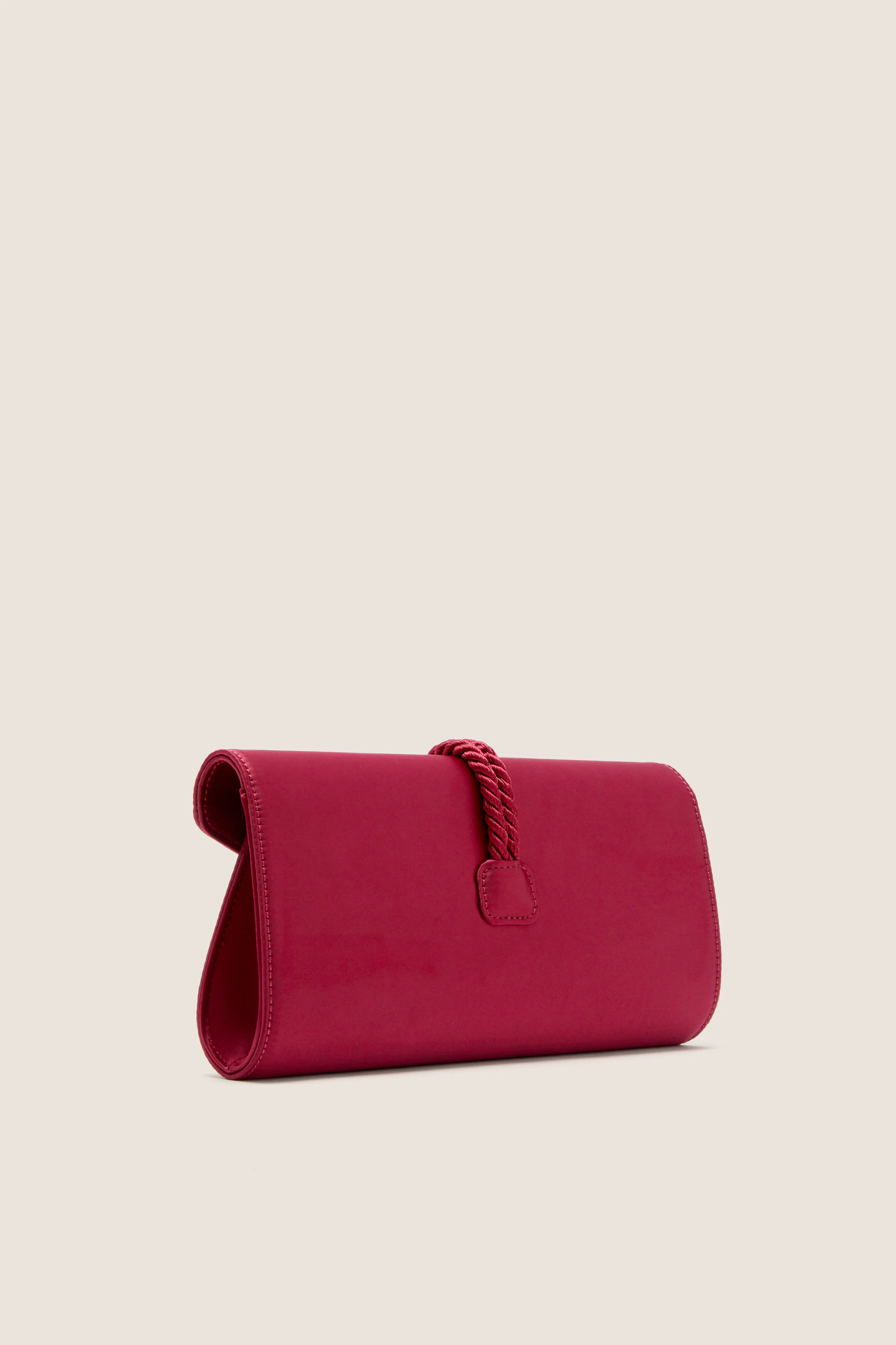 Cranberry Satin Gabrielle Clutch - Image 4