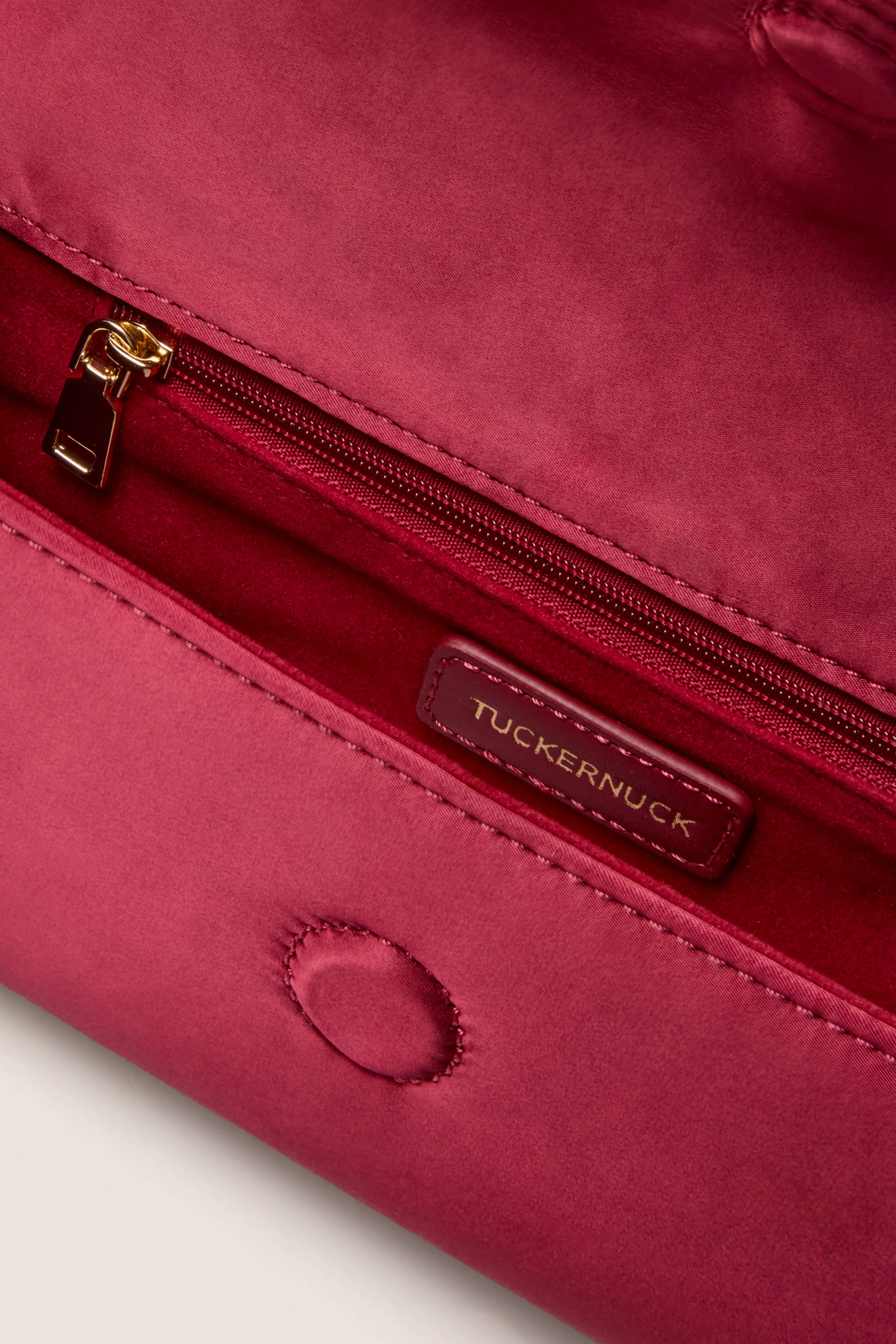 Cranberry Satin Gabrielle Clutch - Image 5