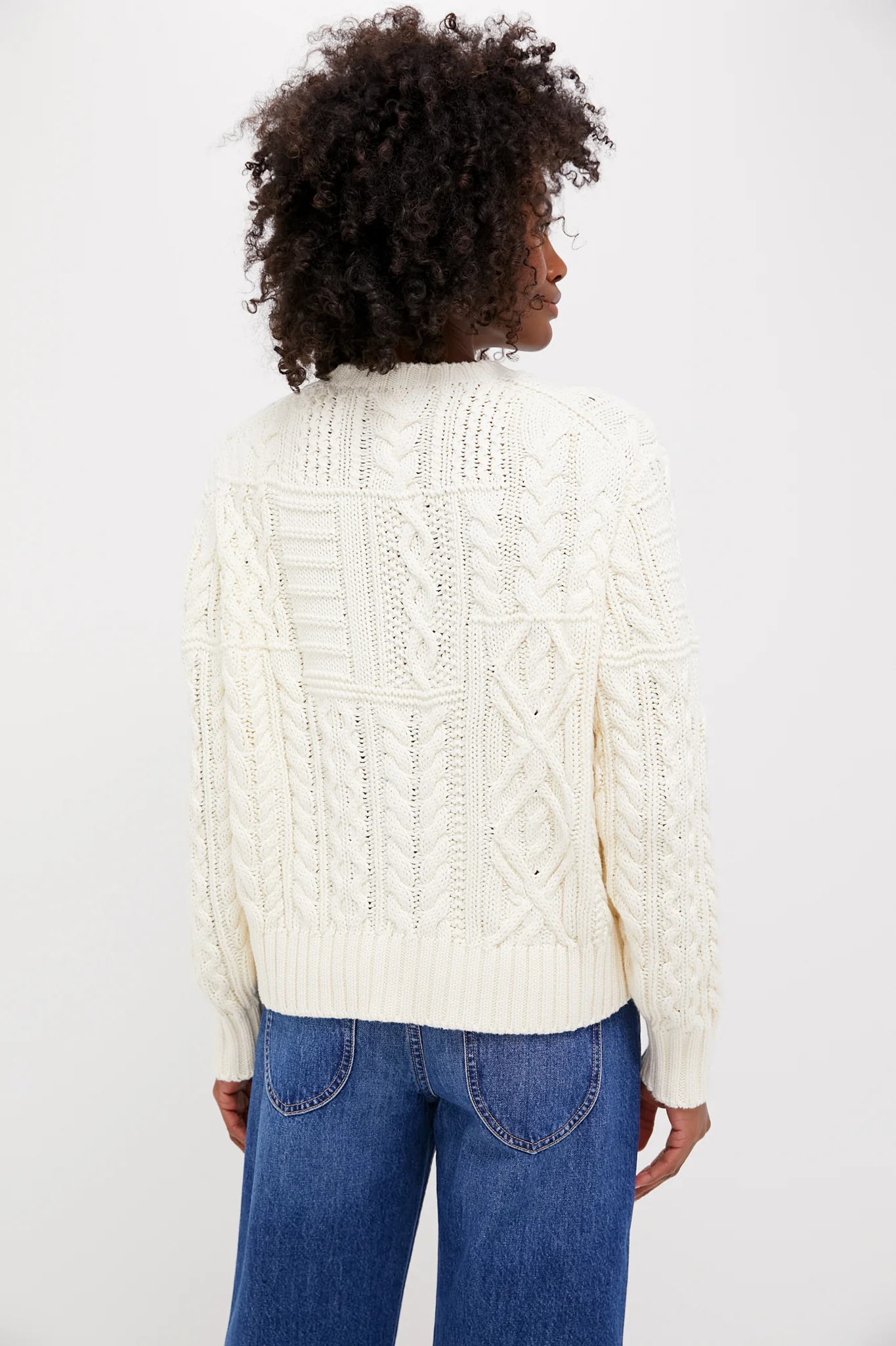 Cream American Flag Long Sleeve Pullover - Image 4
