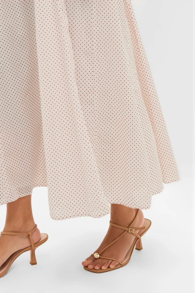 Cream and Red Polka Dot Marlowe Flutter Dress - Image 6