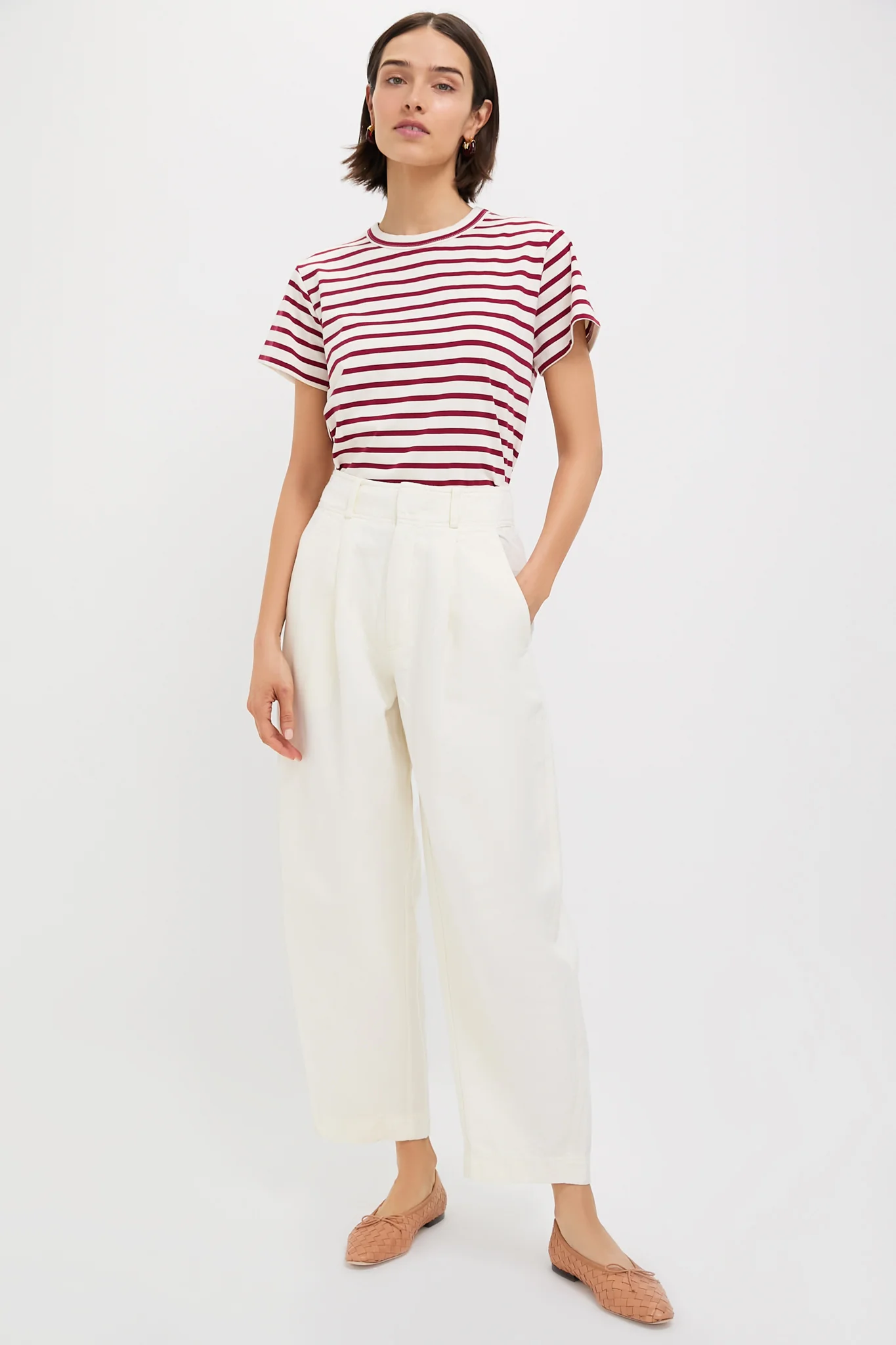 Cream Bari Cropped Trouser - Image 3