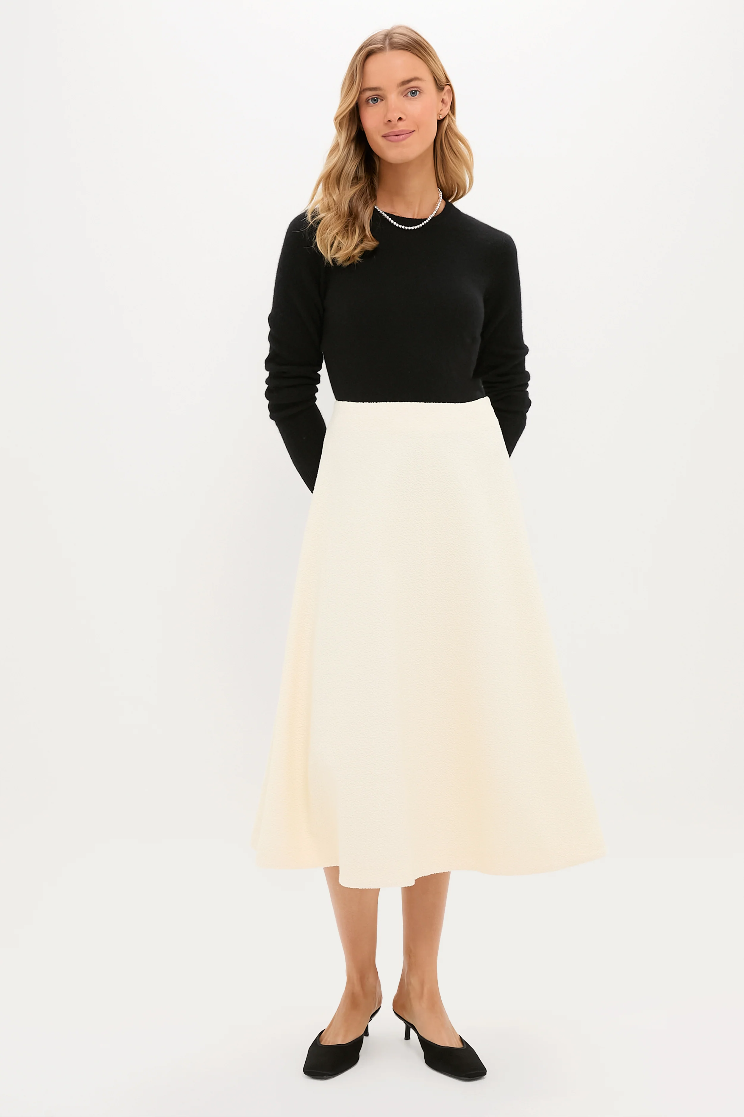 Cream Boucle Nicolette Skirt - Image 6