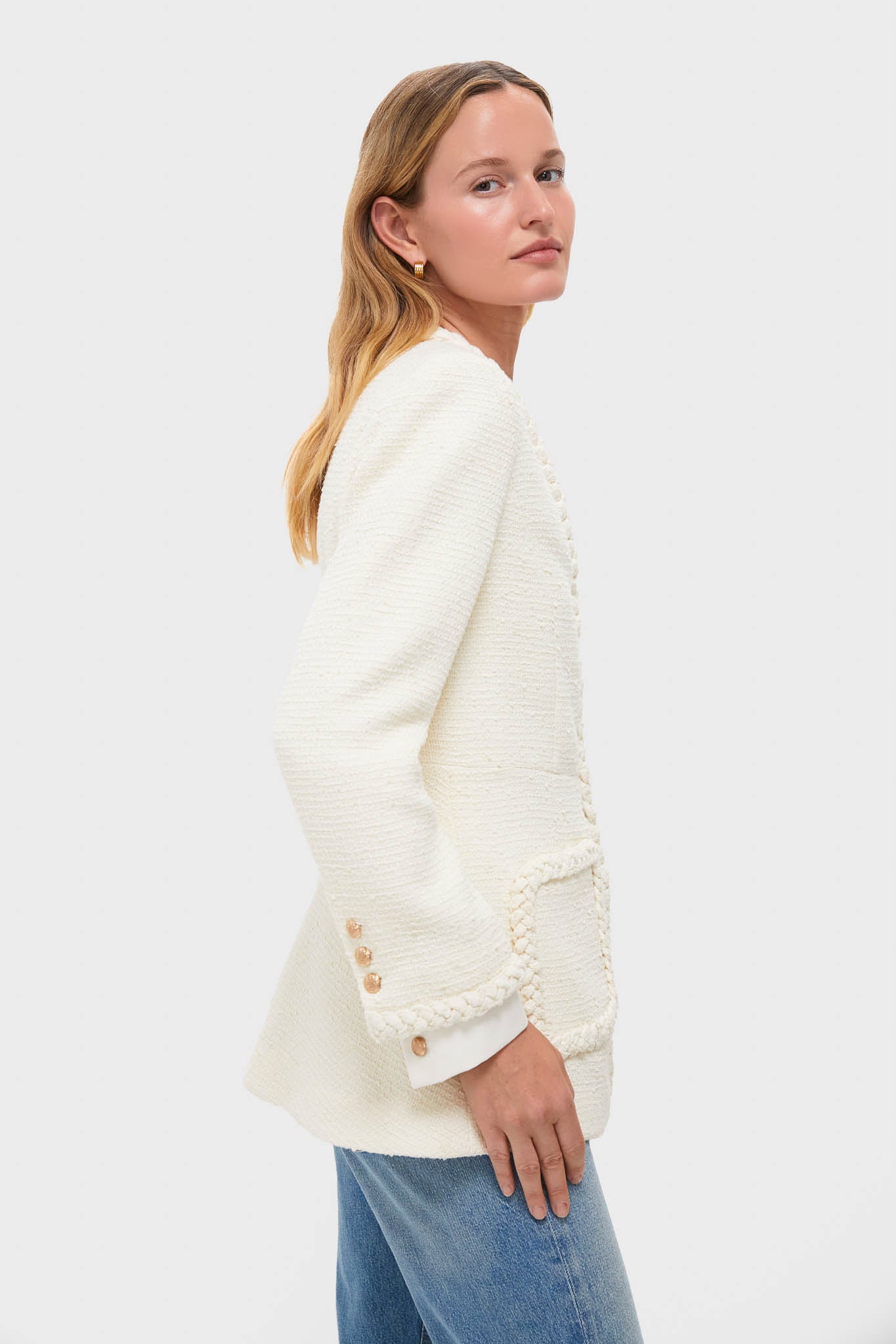 Cream Braided Trim Shay Jacket - Image 3