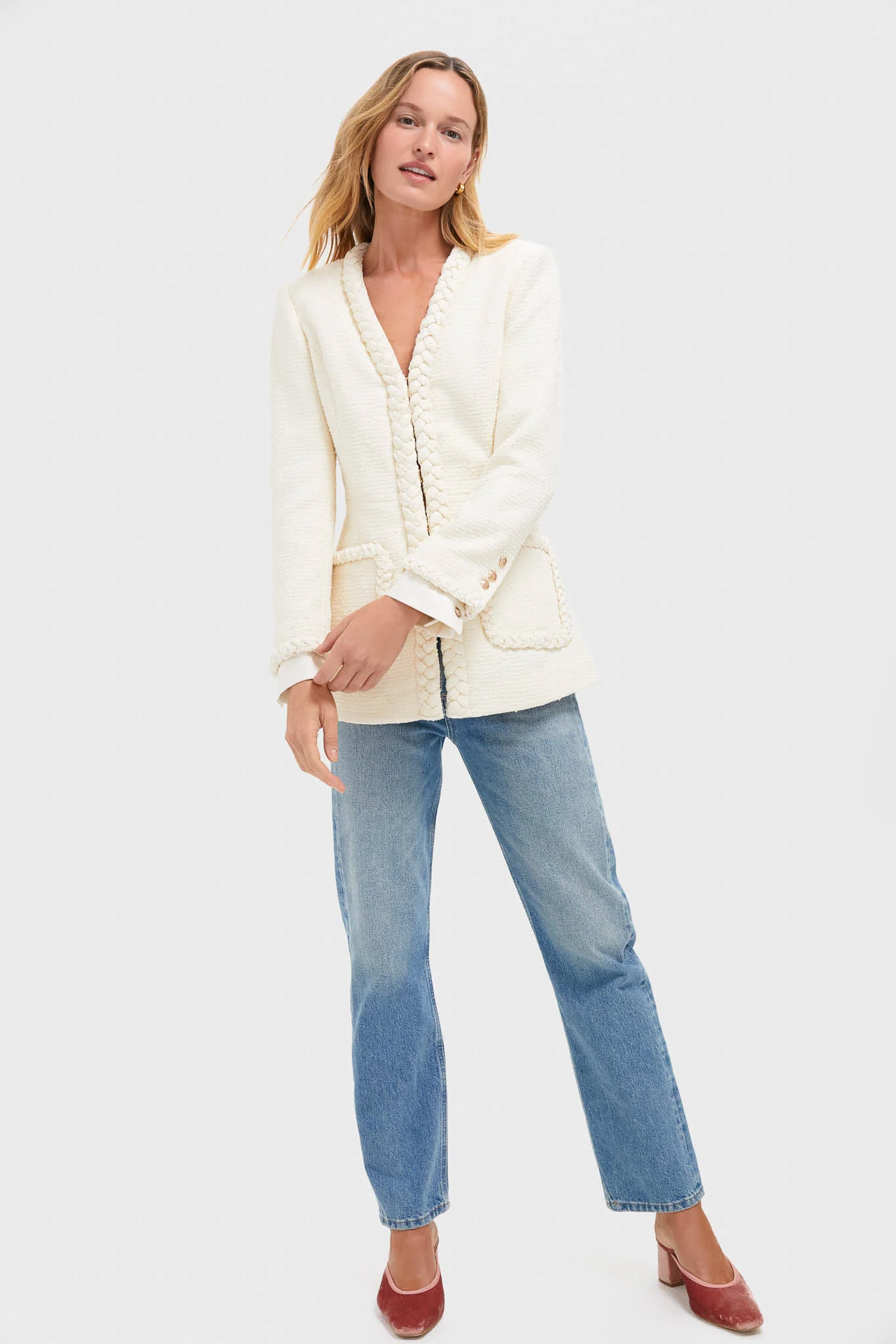 Cream Braided Trim Shay Jacket - Image 6