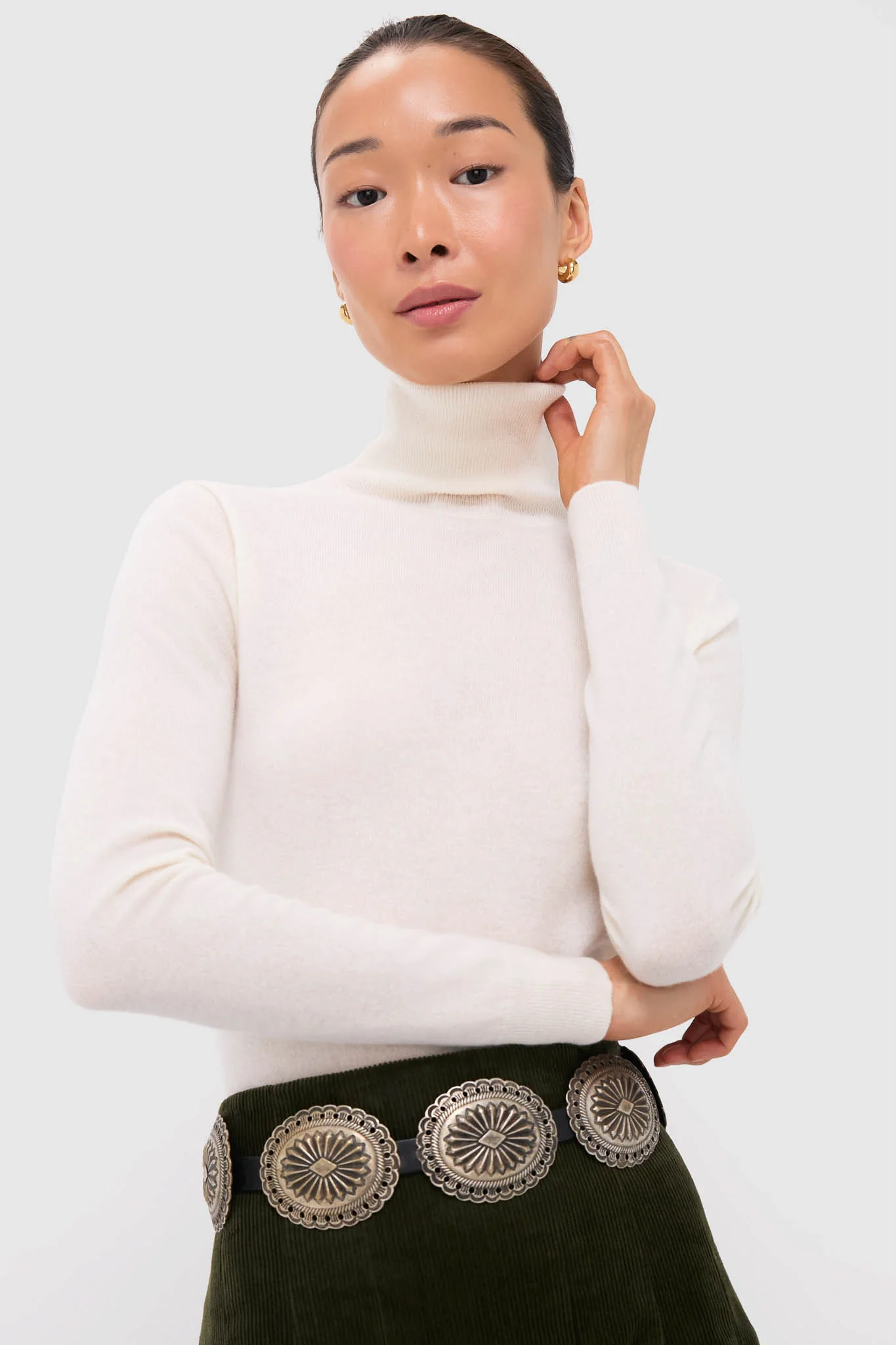 Cream Cashmere Long Sleeve Pullover
